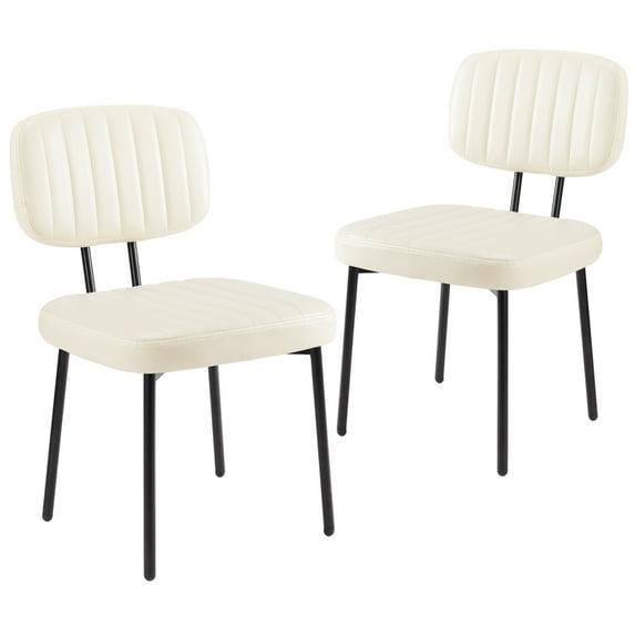 CONCETTA Mid-century Modern Dining Chairs, Kitchen Chairs Set of 2, White
