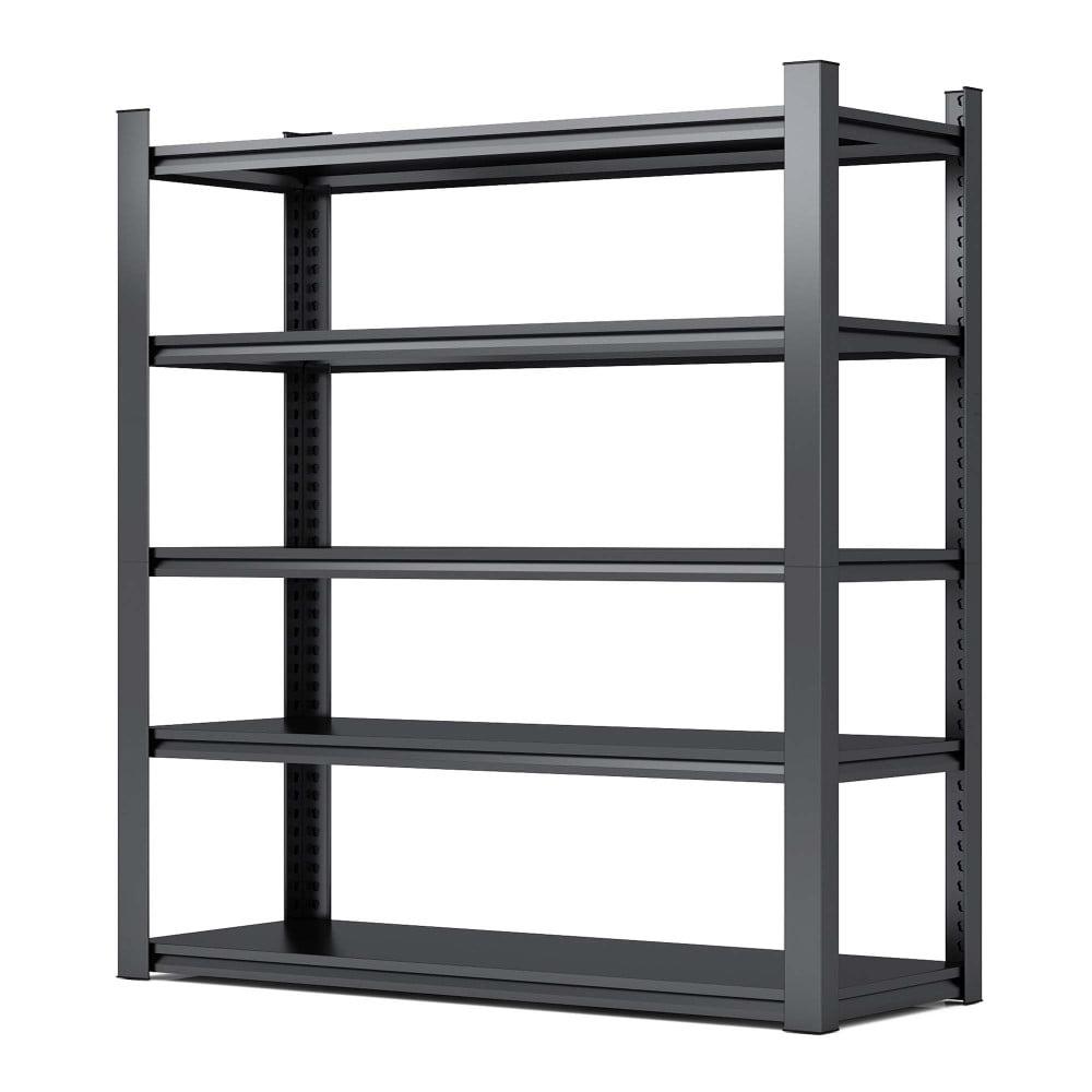 78" Black Heavy Duty Adjustable Metal Garage Shelving Unit