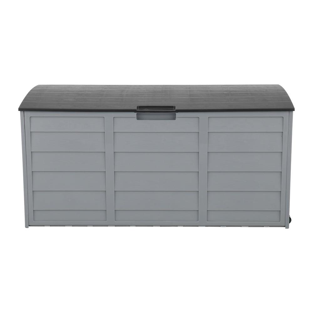 Gray 75 Gallon Plastic Deck Storage Box with Wheels