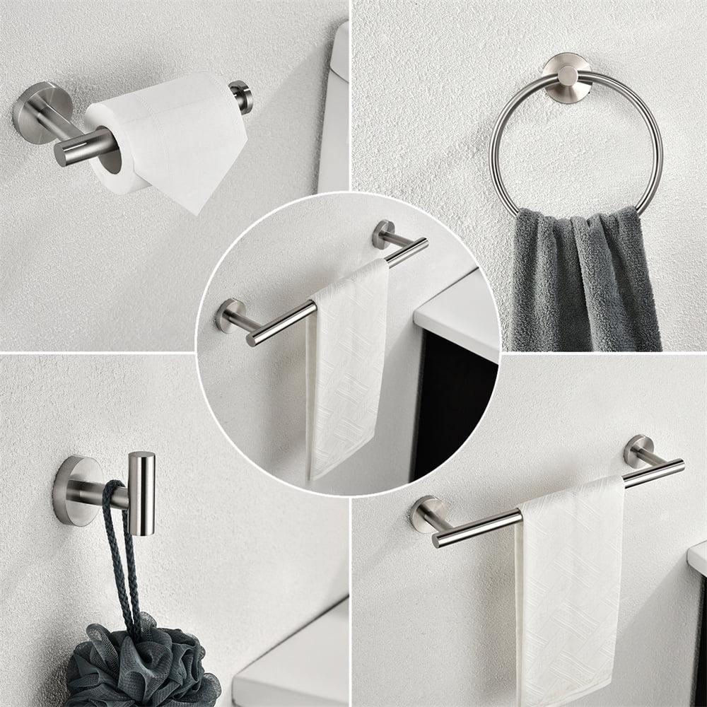 Brushed Nickel Stainless Steel 6-Piece Bathroom Hardware Set