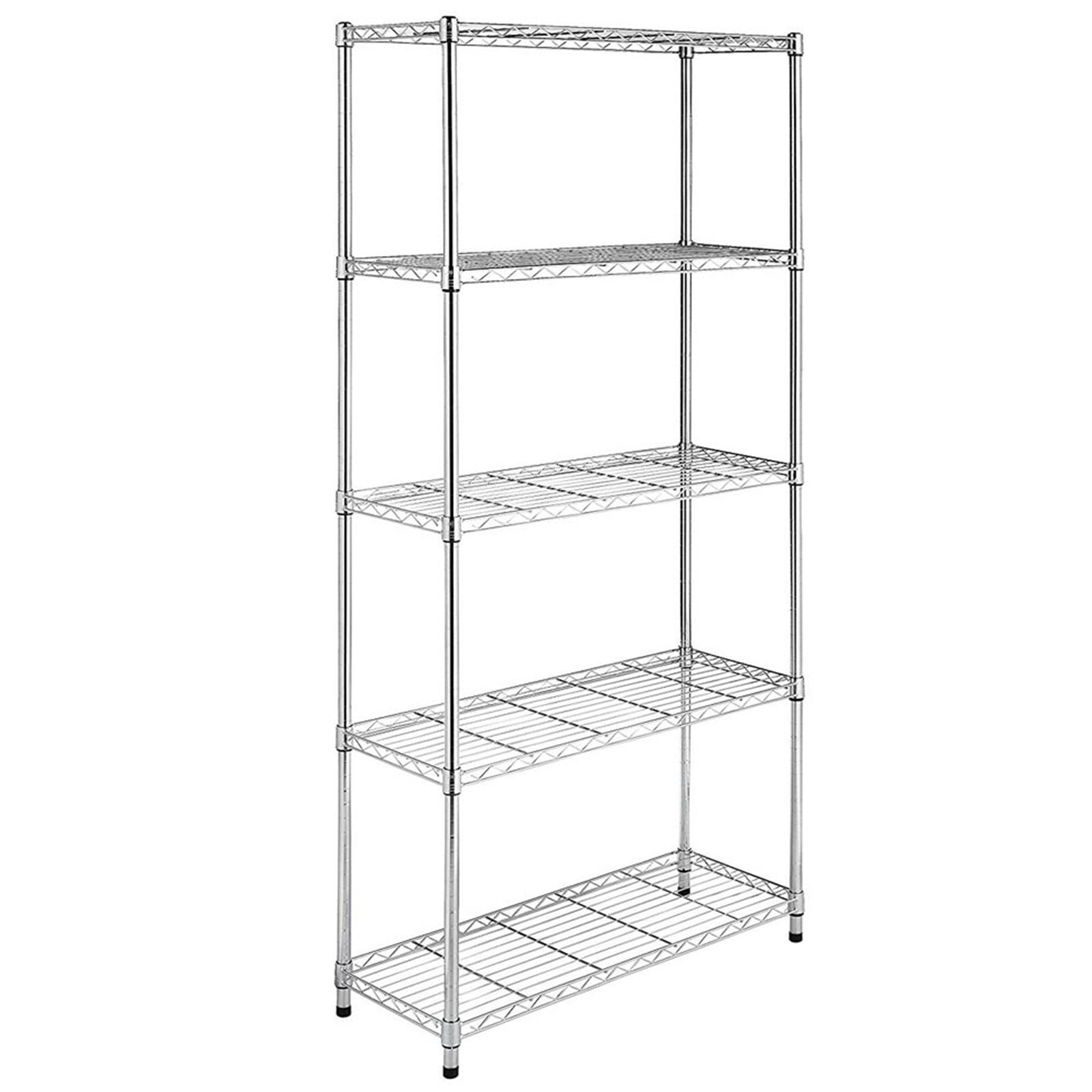 Welland 70.87" Chrome 5-Tier Metal Wire Shelf