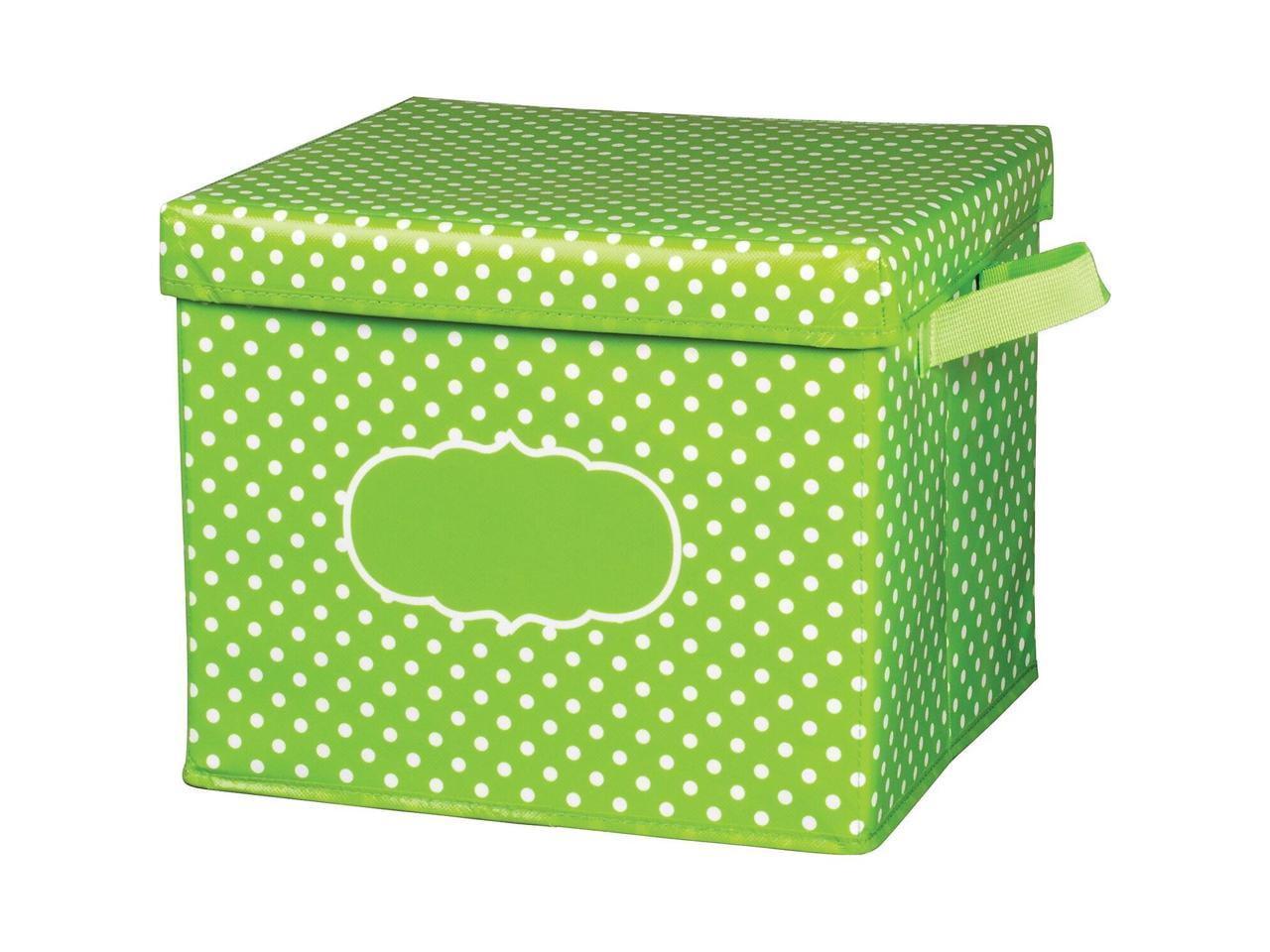 Lime Polka Dots Foldable Classroom Storage Box