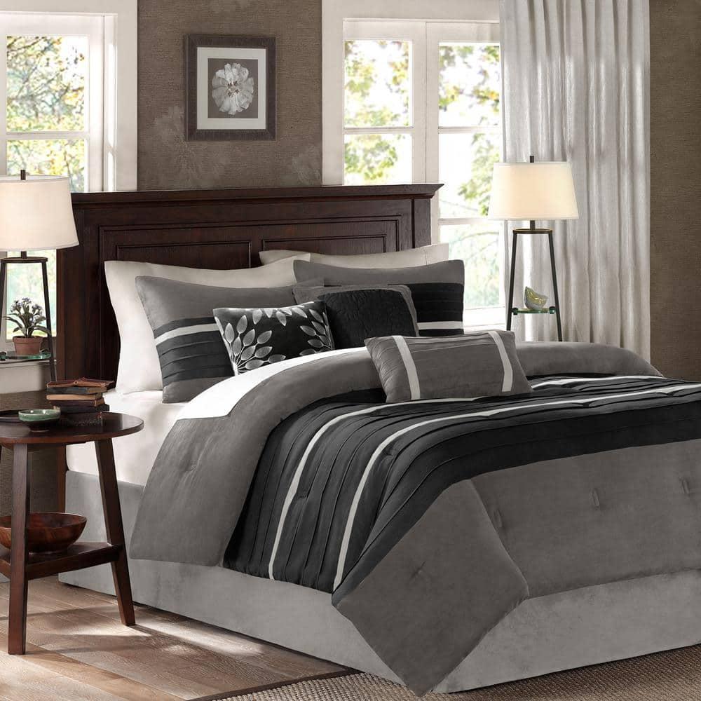 Palmer 7 PC Pieced Faux Suede Comforter Set