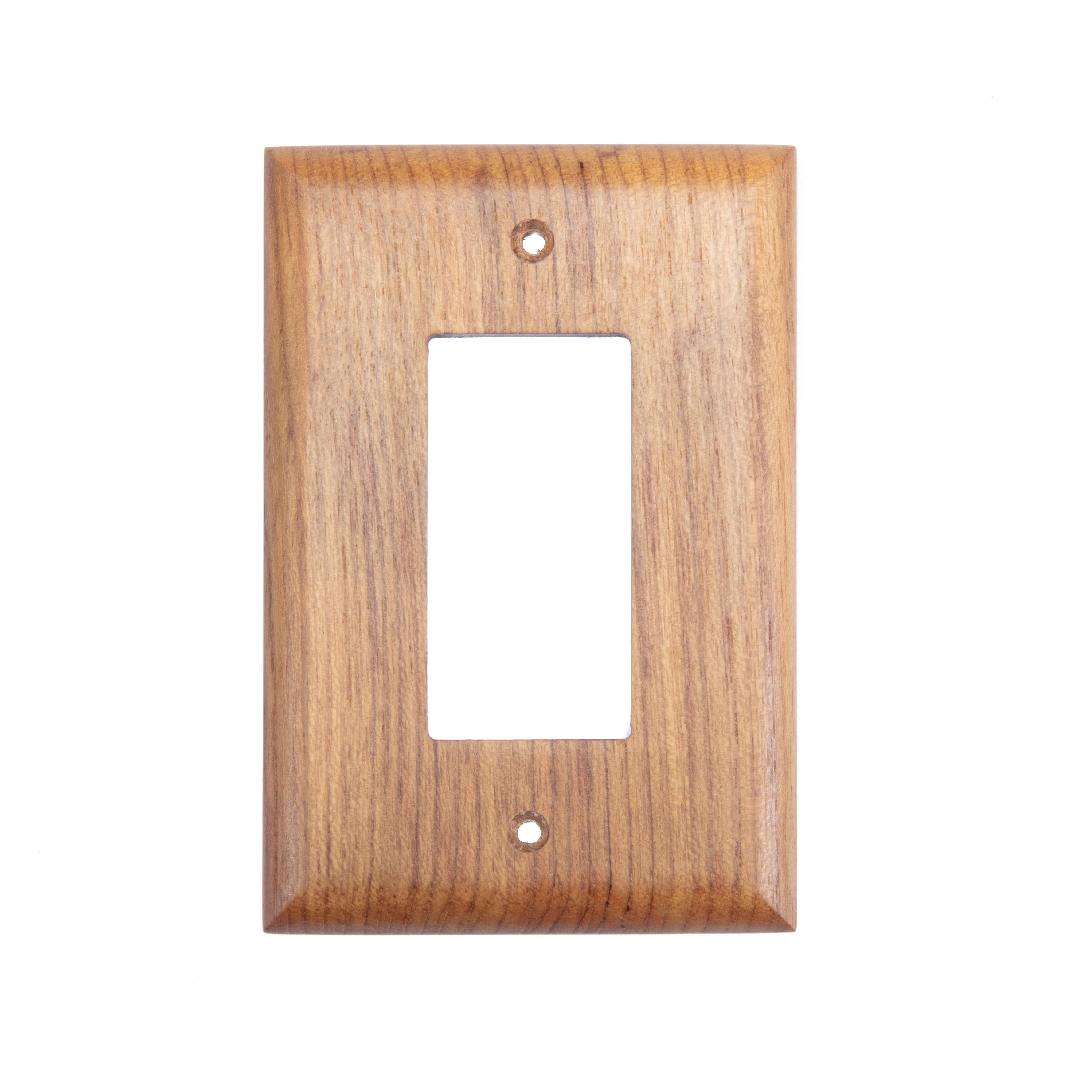 Solid Teak Natural Finish Ground Fault Outlet Cover