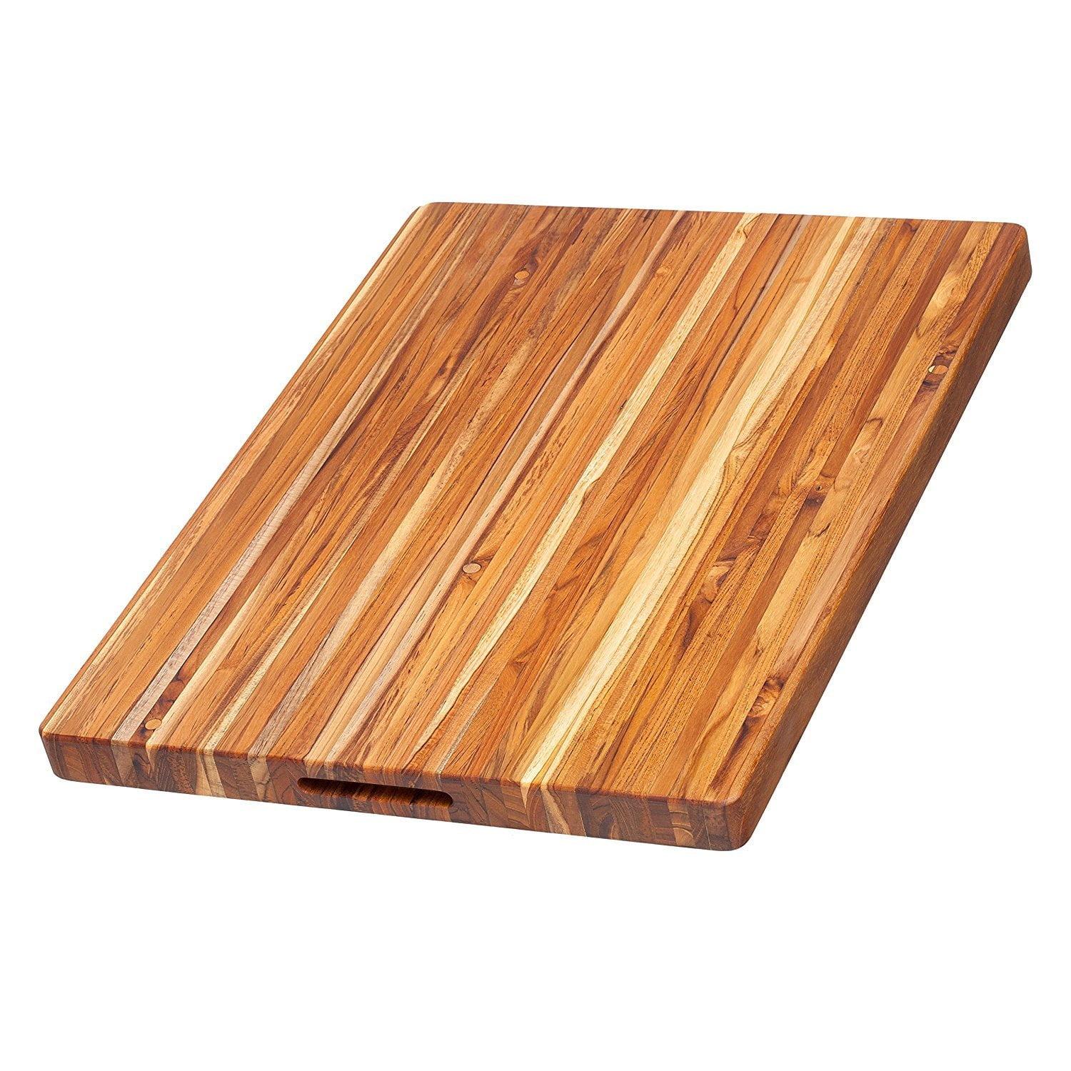 Elegant Teak Wood Edge Grain Rectangular Chopping Block 24" x 18"