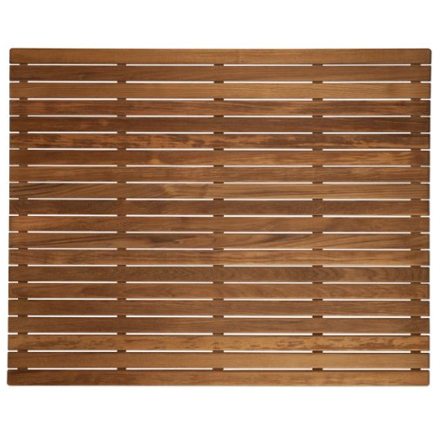 Plantation Teak 36" x 30" Shower Mat with Rubber Feet