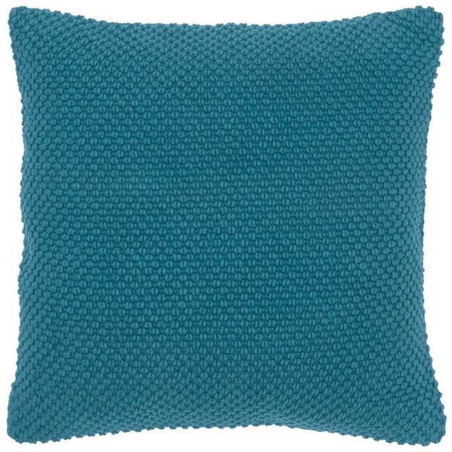 20"x20" Oversize Poly Filled Solid Square Throw Pillow Dark Teal - Rizzy Home: Cotton Canvas, Zippered, Indoor Use