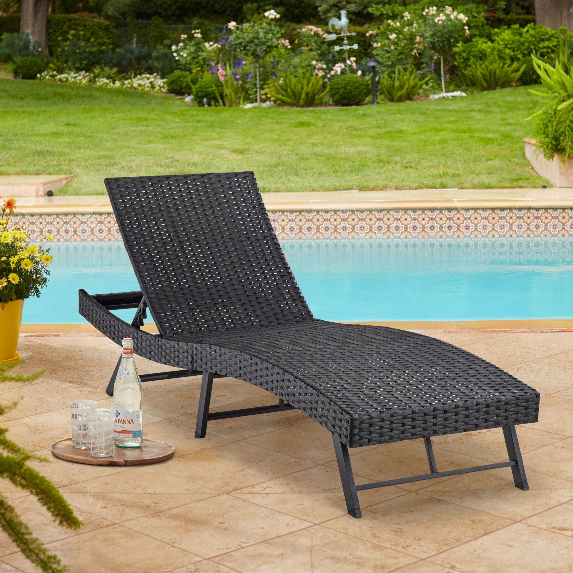 Teal Island Designs Ayanna Black Metal Adjustable Outdoor Lounge Chair