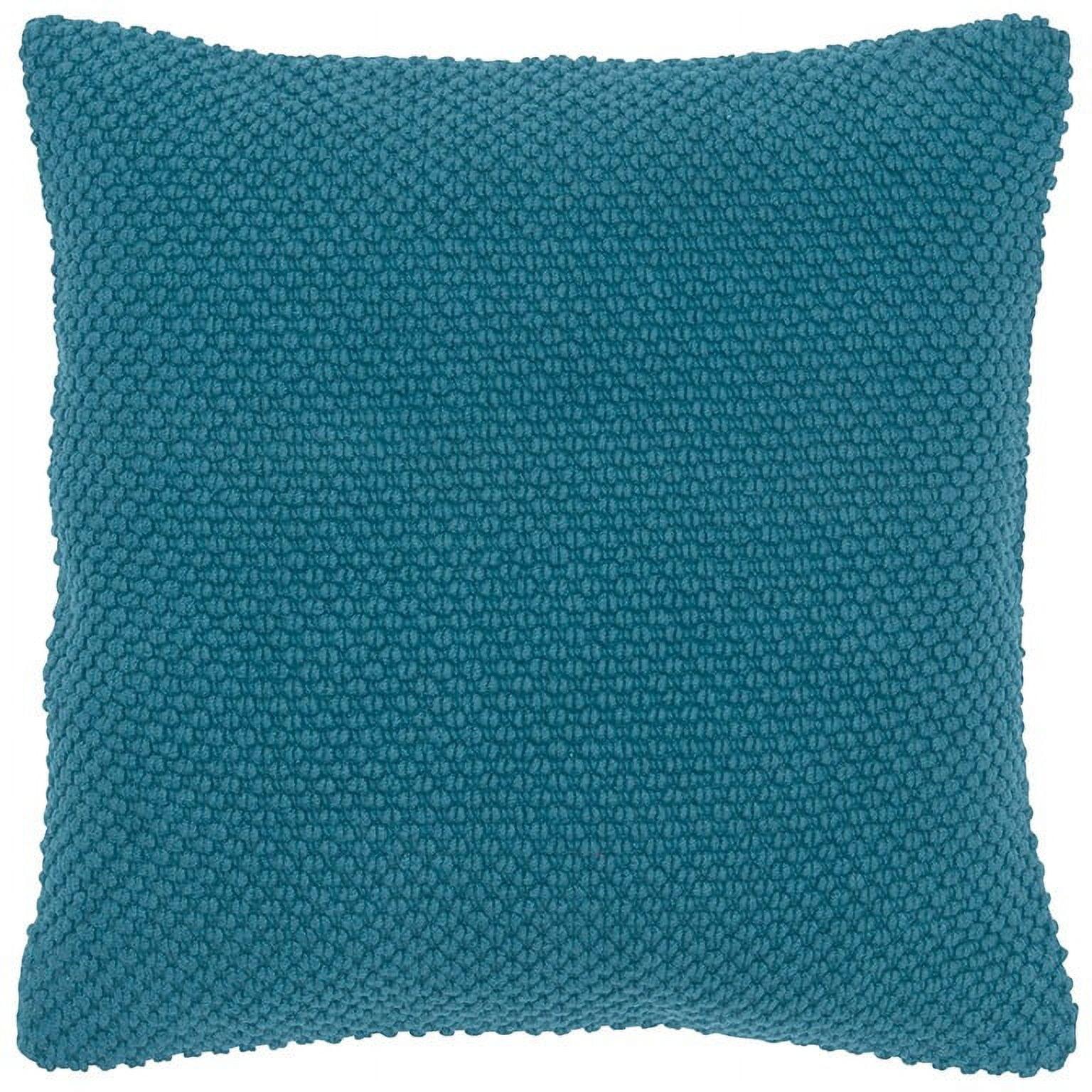 20"x20" Oversize Poly Filled Solid Square Throw Pillow Dark Teal - Rizzy Home: Cotton Canvas, Zippered, Indoor Use