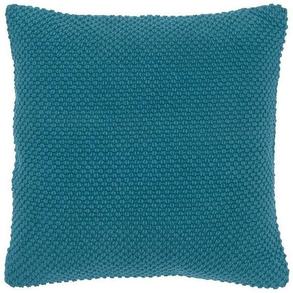20"x20" Oversize Poly Filled Solid Square Throw Pillow Dark Teal - Rizzy Home: Cotton Canvas, Zippered, Indoor Use