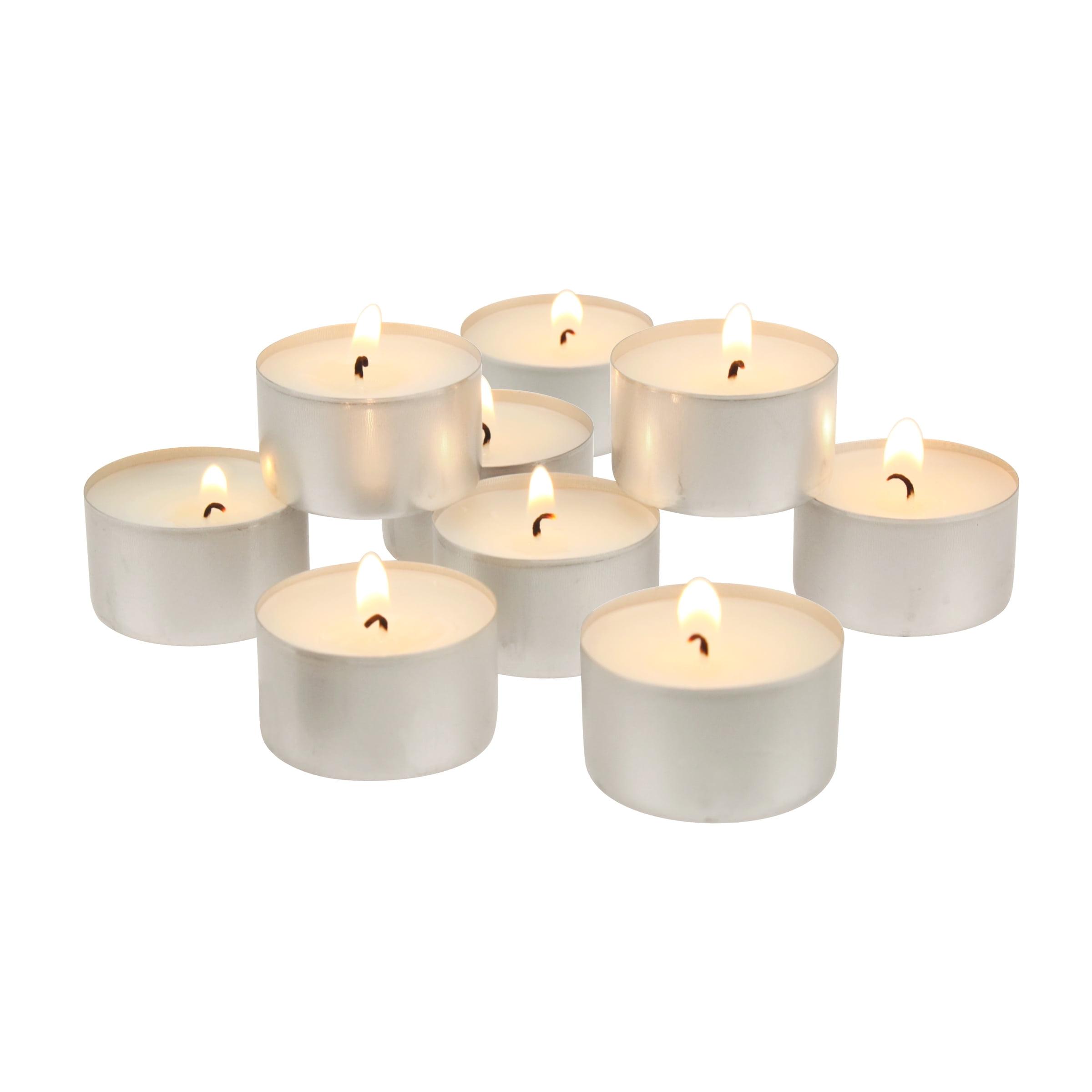 White Palm Wax Tealight Candles with Aluminum Tins, 200 Pack