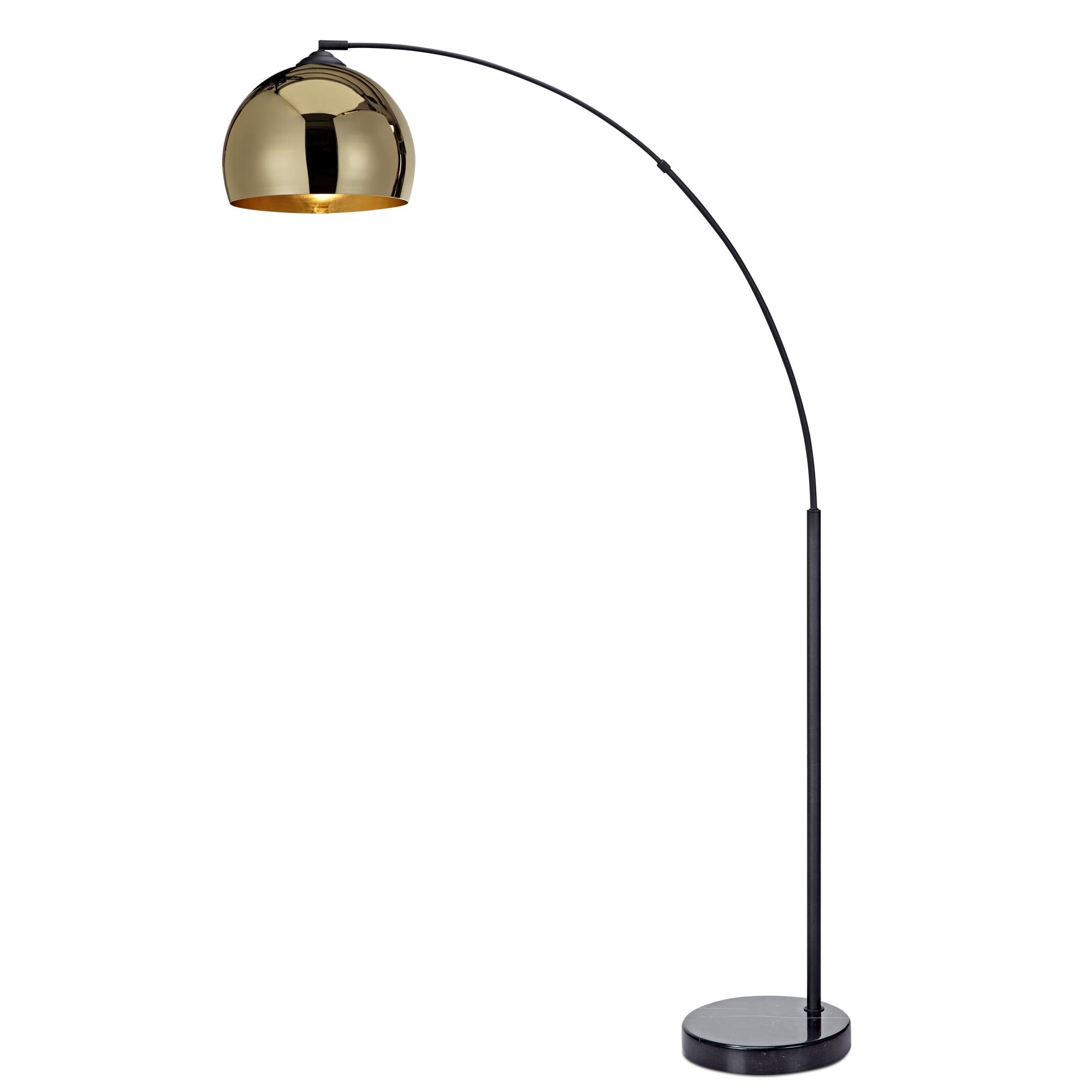 Perlis Arc Floor Lamp with Faux Marble Base