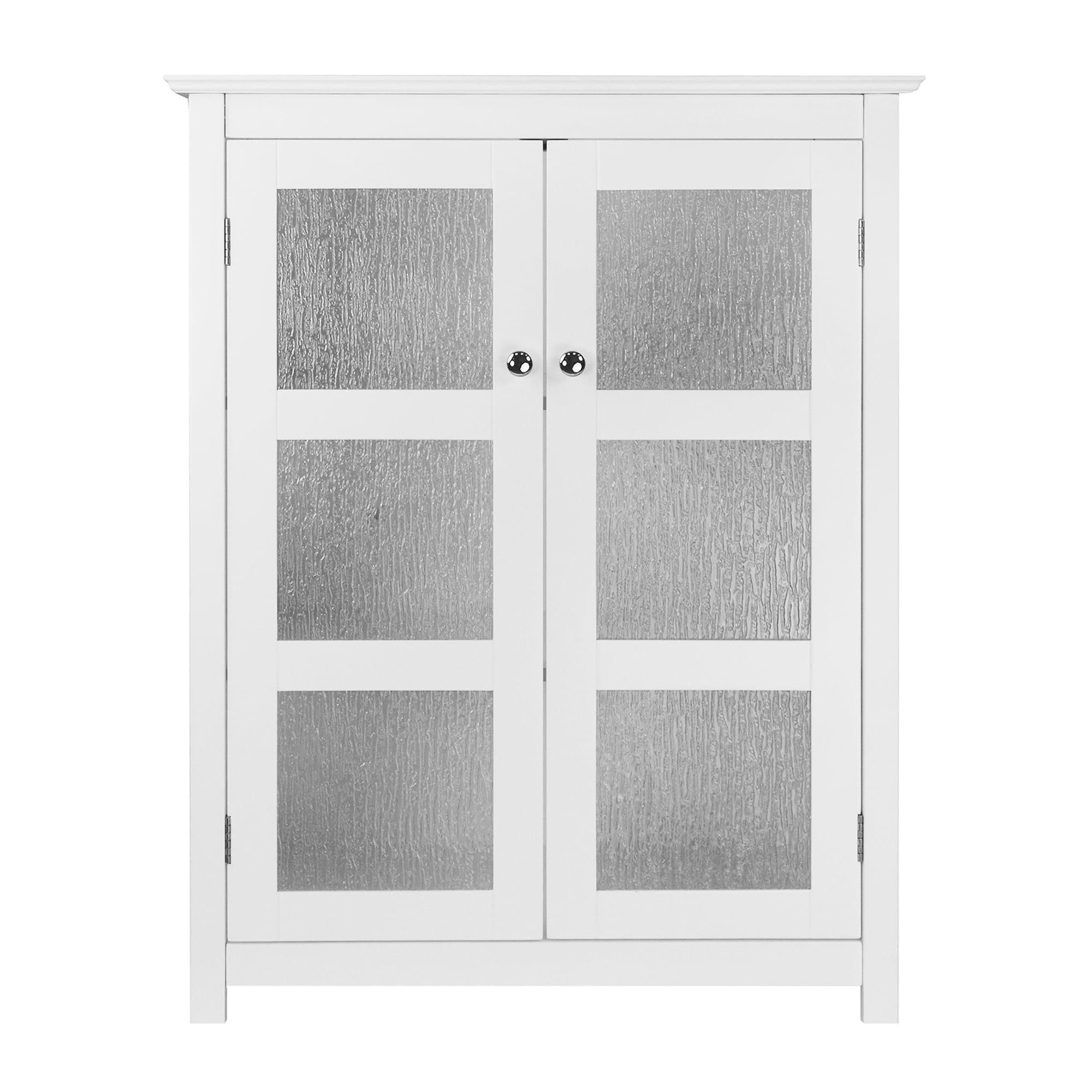 Connor Floor Cabinet White - Elegant Home Fashions: Wood Composite, 3 Shelves, 2 Doors, Anti-Tip Hardware