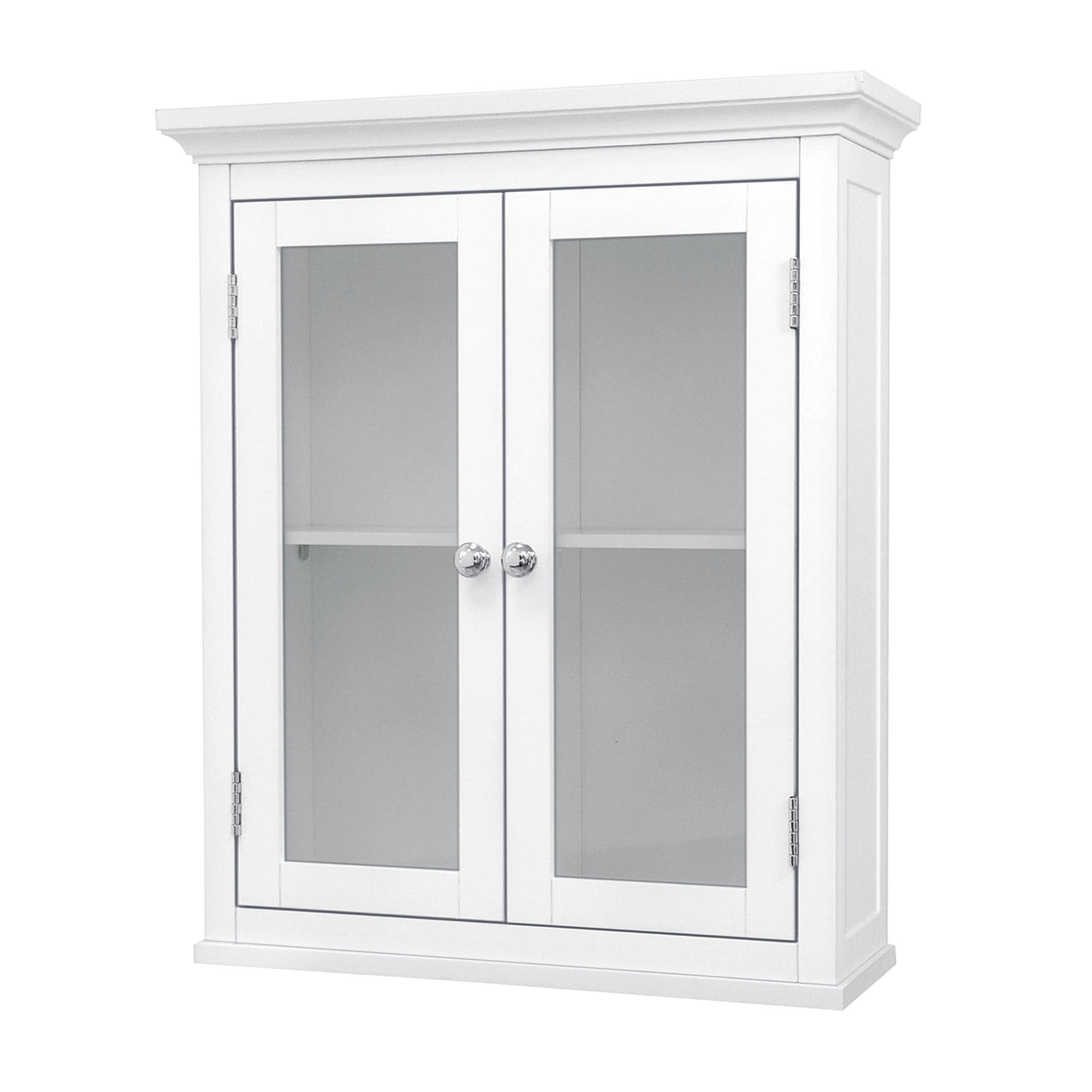 Madison White MDF Wall Cabinet with Glass Doors