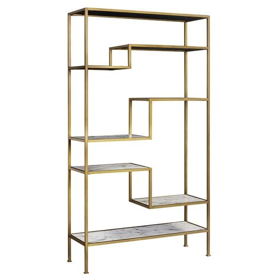 Mercer41 Carbone Marble-Look 5-Tier Display Bookcase Shelf