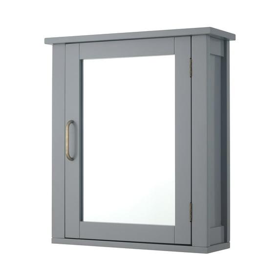 Greyleigh™ Church Strett Removable Wall Medicine Cabinet with Mirrored Door and Adjustable Shelf, Gray Modern Storage for Bathrooms