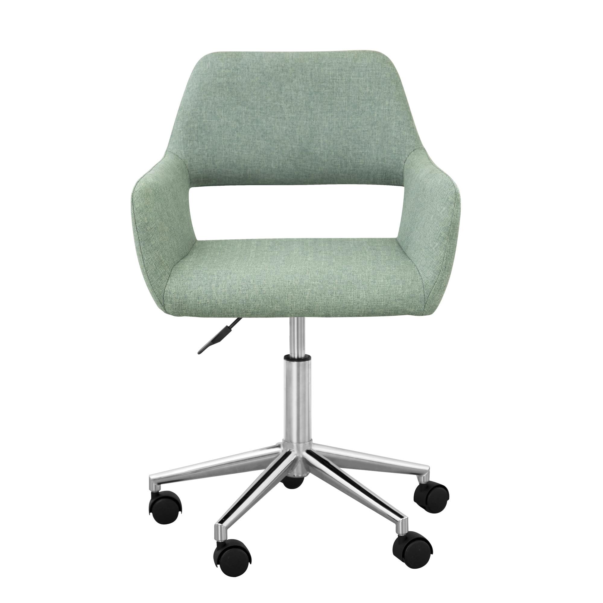 Modern Linen Style Fabric Office Swivel Chair: Ergonomic, Adjustable - Teamson Home