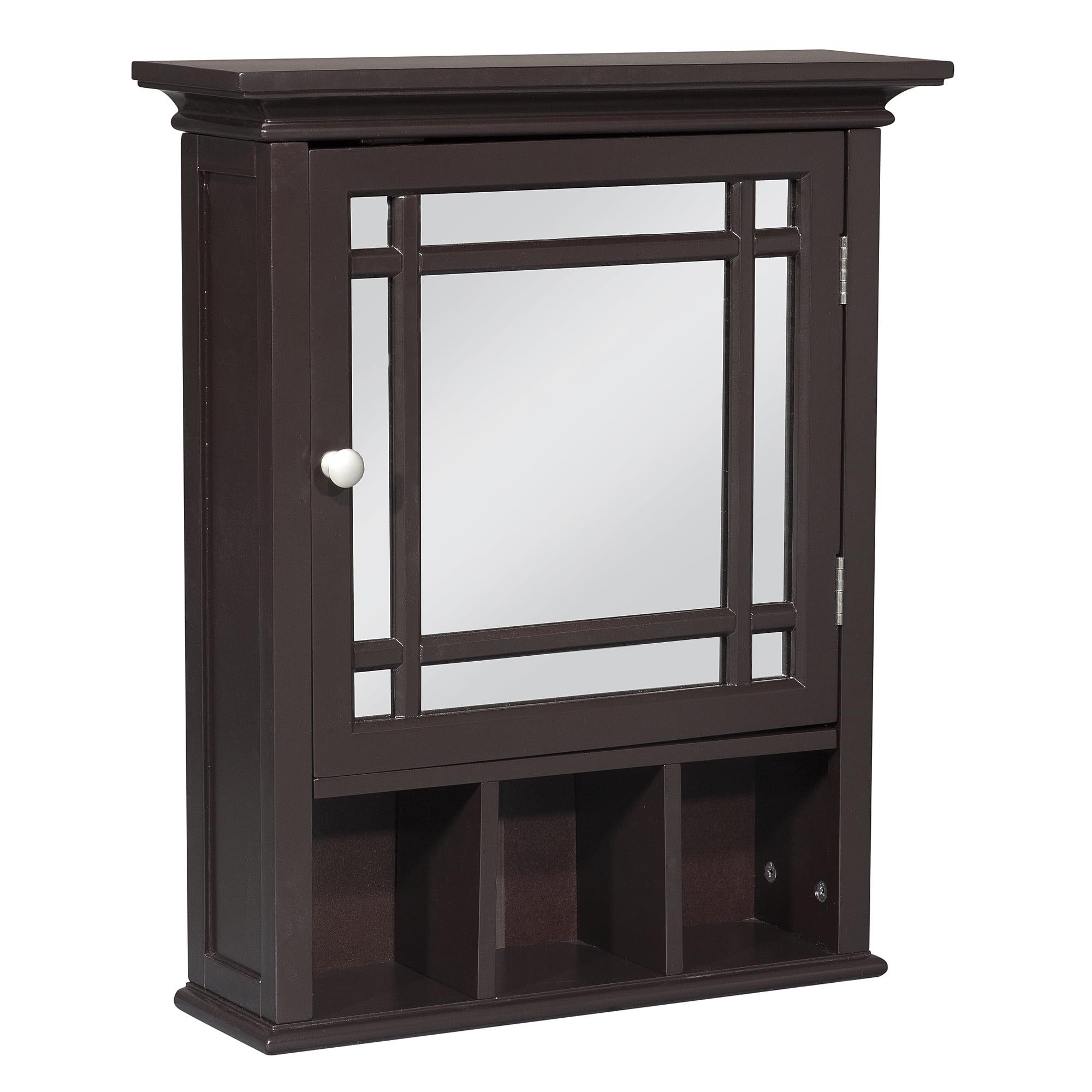 Neal Mission Style Dark Espresso Wood Medicine Cabinet with Mirror