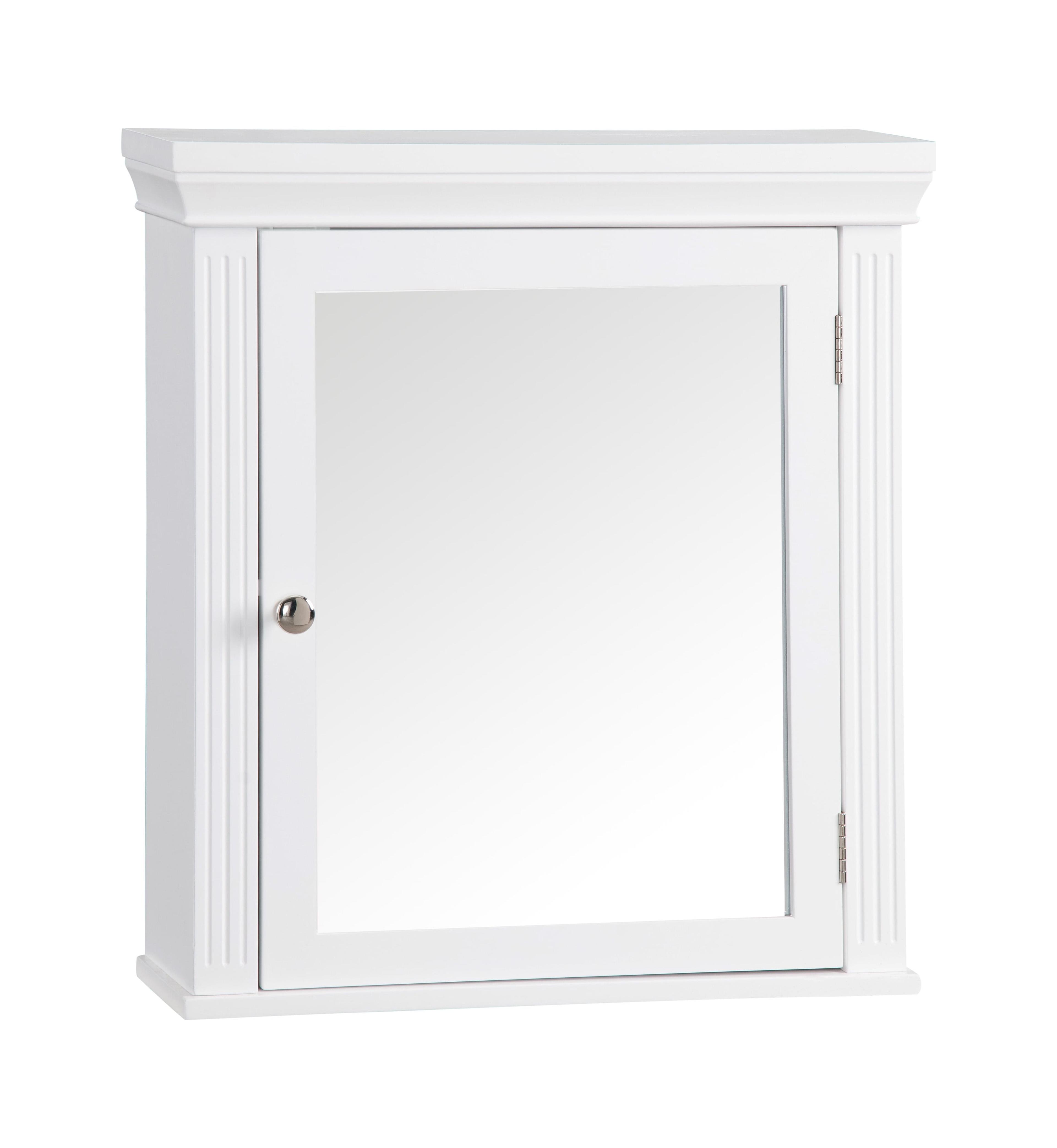 Chestnut Medicine Wall Cabinet White - Elegant Home Fashions: Teamson Home, Chrome Hardware, Adjustable Shelf