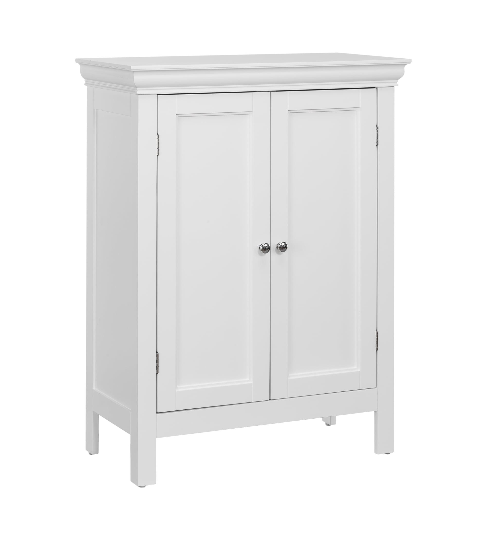 White Two-Door Cabinet with Adjustable Shelving