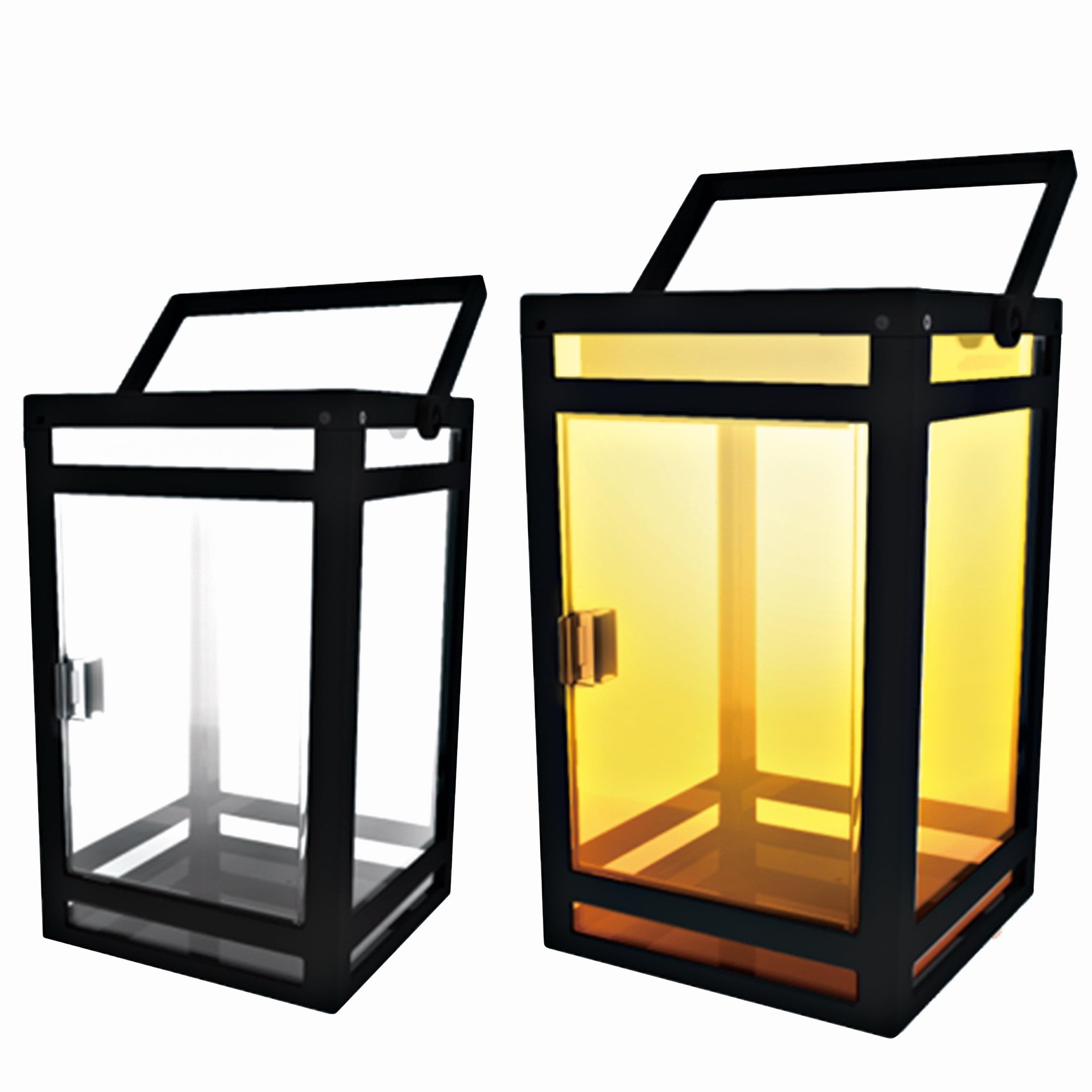 9" Black Solar Powered LED Outdoor Lantern