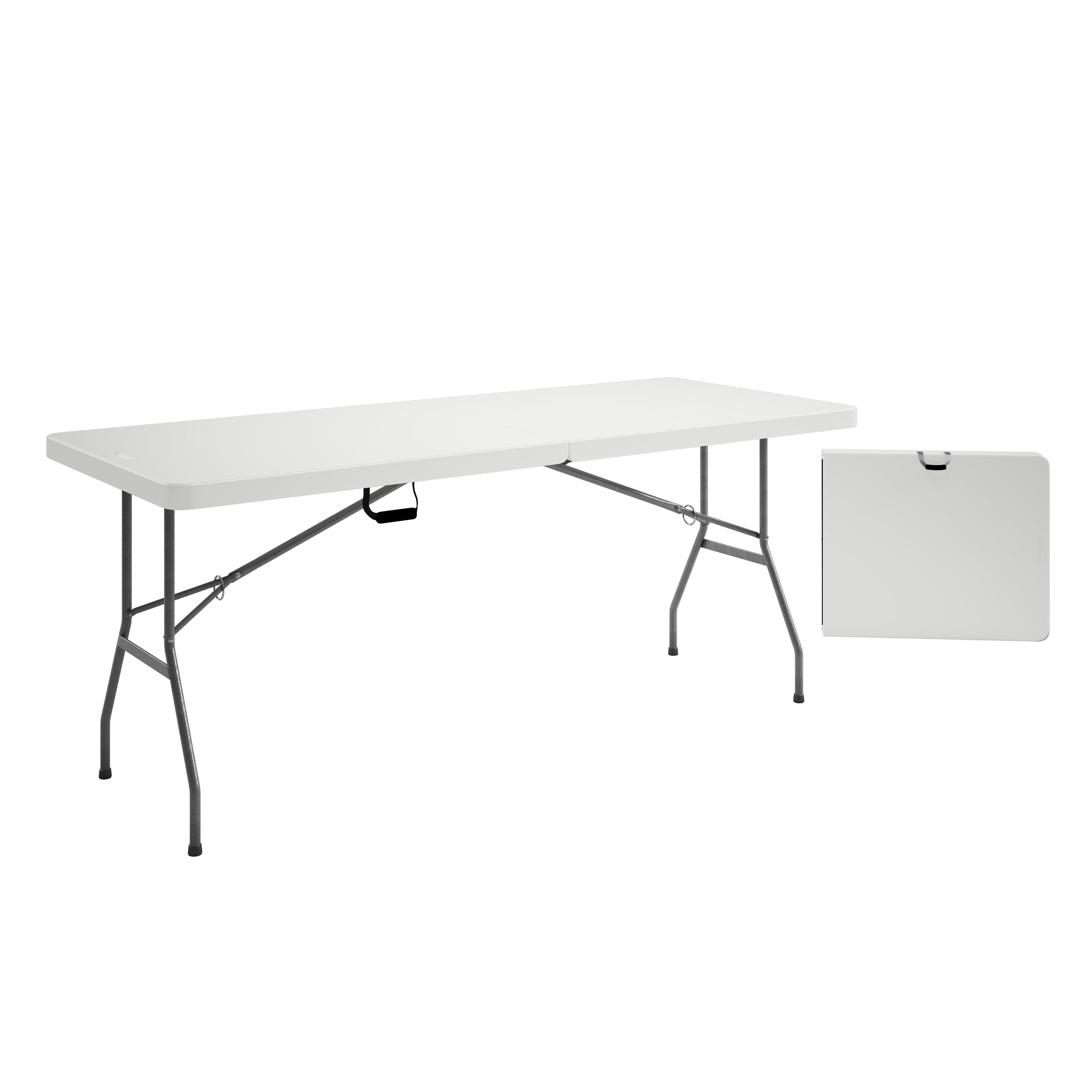 Techni Home 6' Folding Table with Easy-Carry Handle Granite White