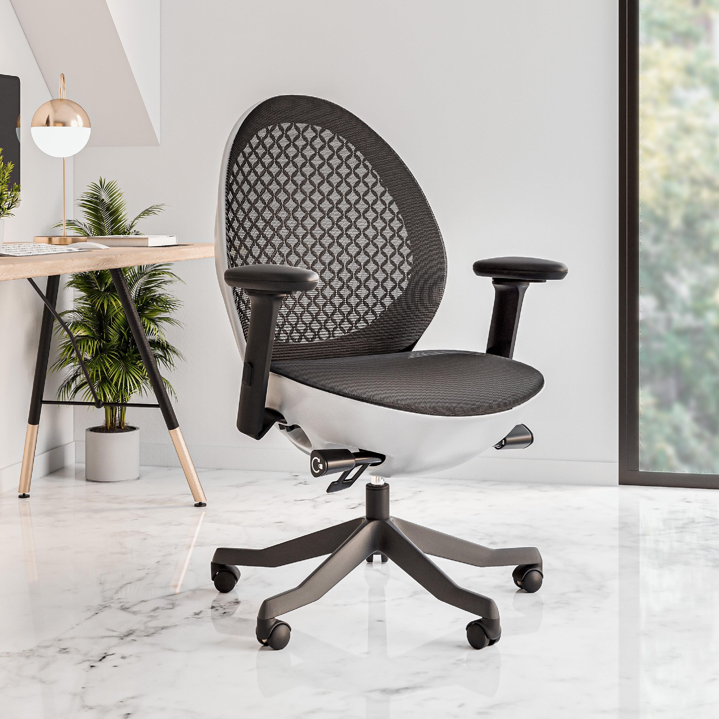 ErgoFlex White Mesh Executive Chair with Adjustable Arms