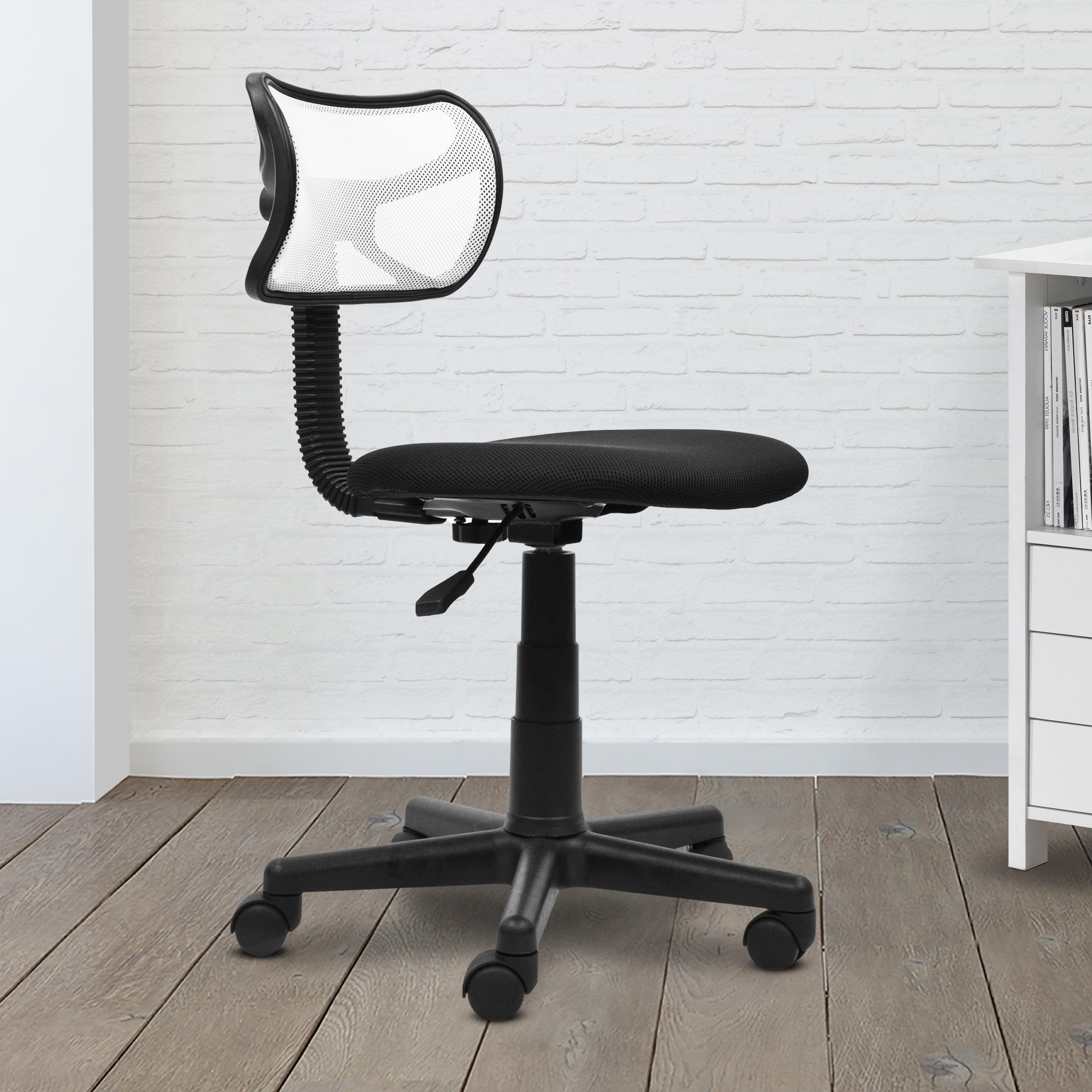 Adjustable White Mesh Swivel Task Chair for Students