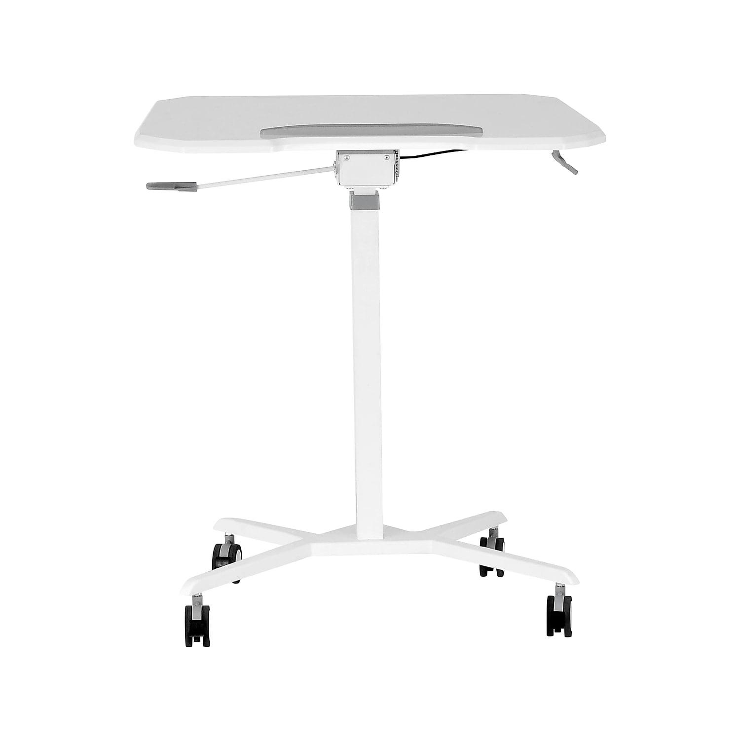 Sit To Stand Mobile Laptop Computer Stand with Height Adjustable White - Techni Mobili