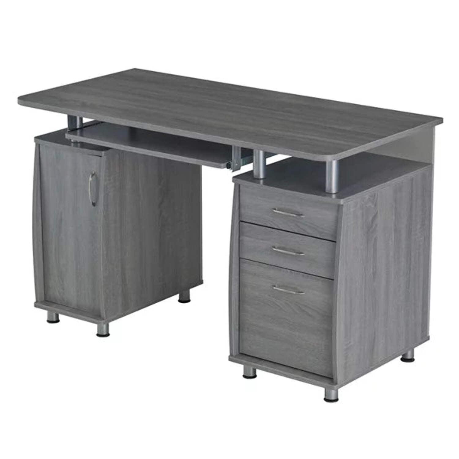 Complete Workstation Computer Desk with Storage, Keyboard Tray - Techni Mobili