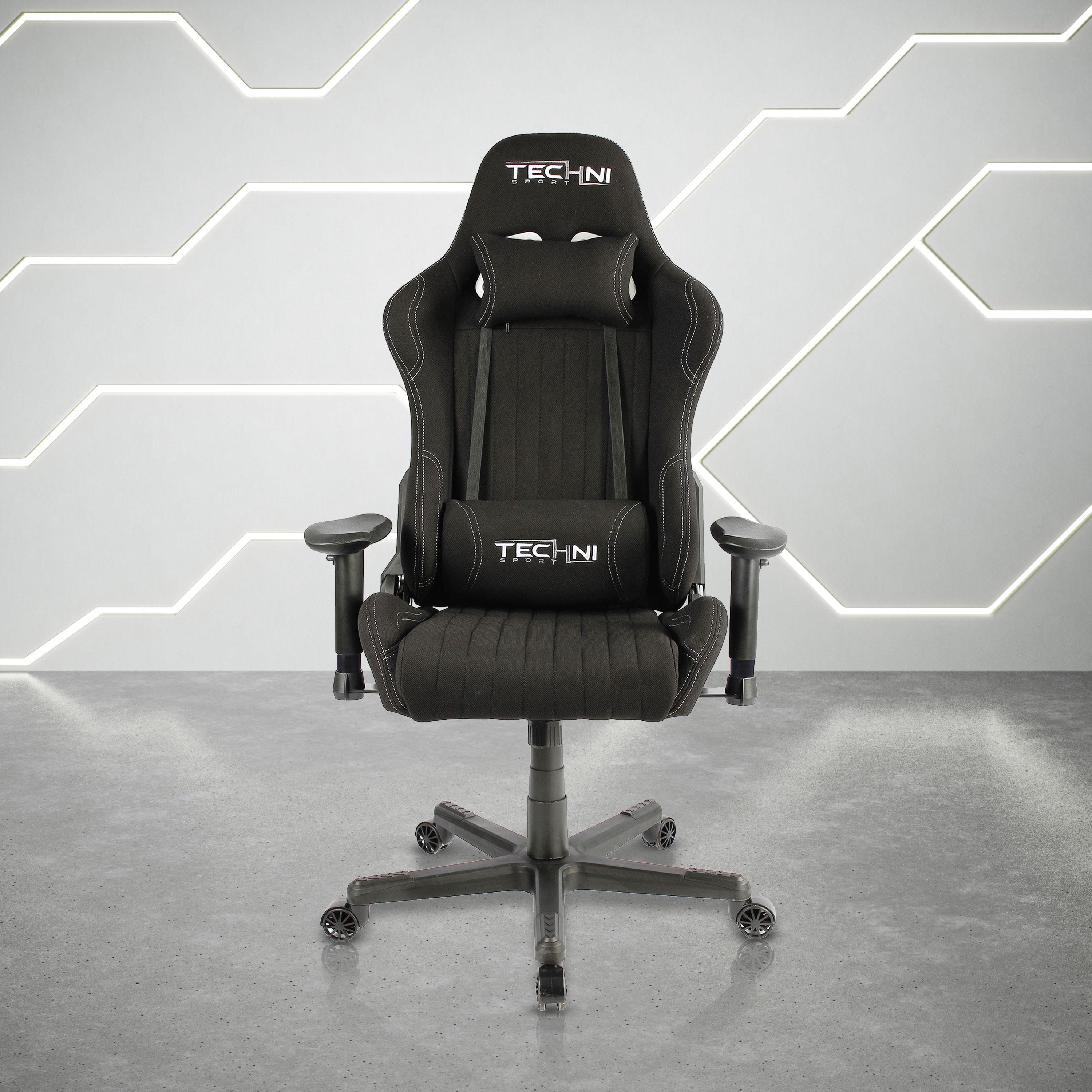 Techni Sport Techni Sport Adjustable Reclining Ergonomic Swiveling PC & Racing Game Chair in Black