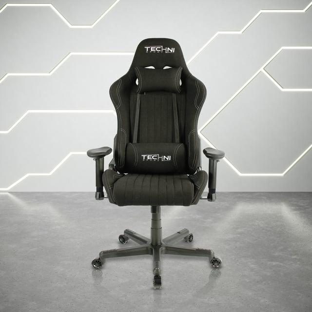 Techni Sport Techni Sport Adjustable Reclining Ergonomic Swiveling PC & Racing Game Chair in Black