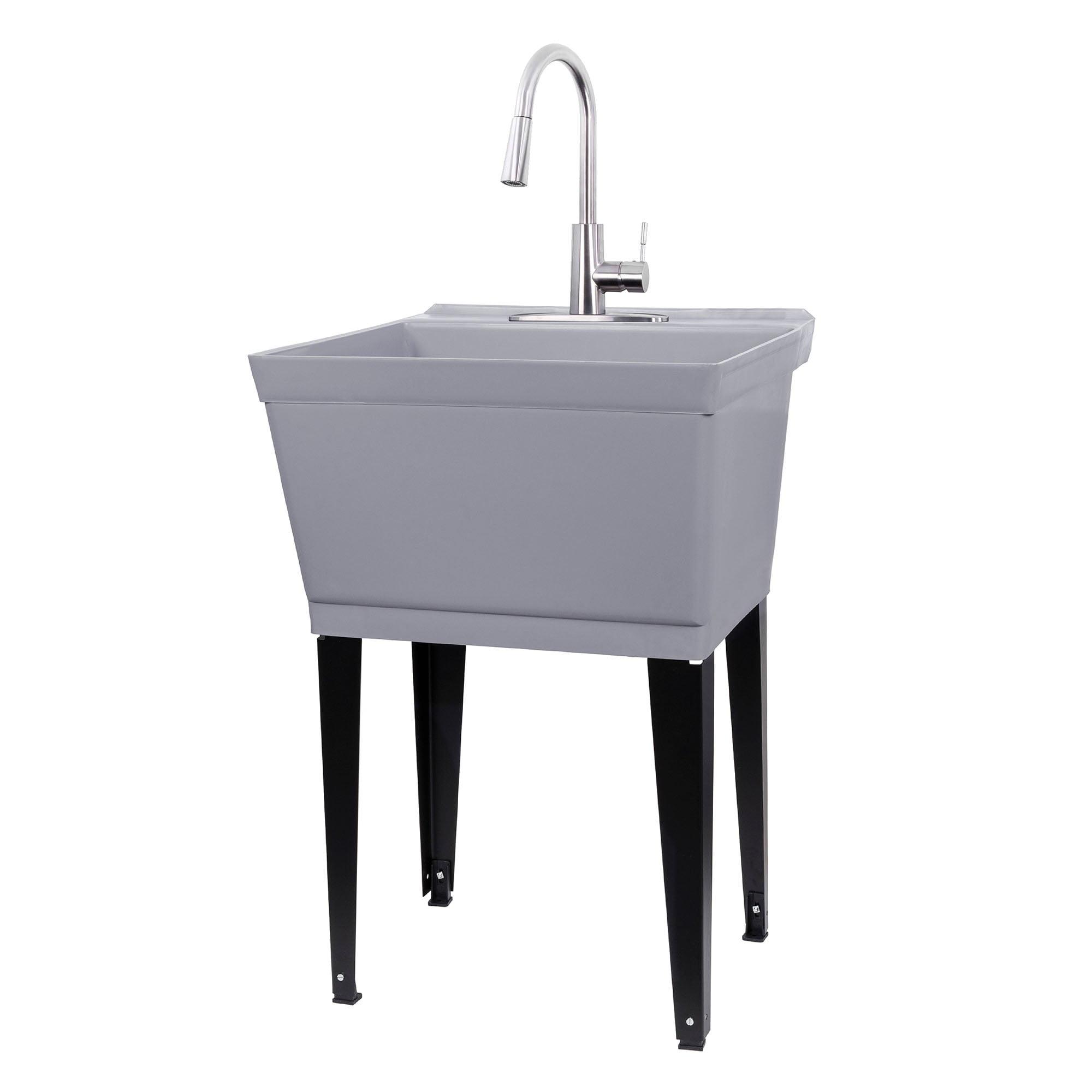 22.875'' L x 23.5'' W Free Standing Laundry Sink with Faucet