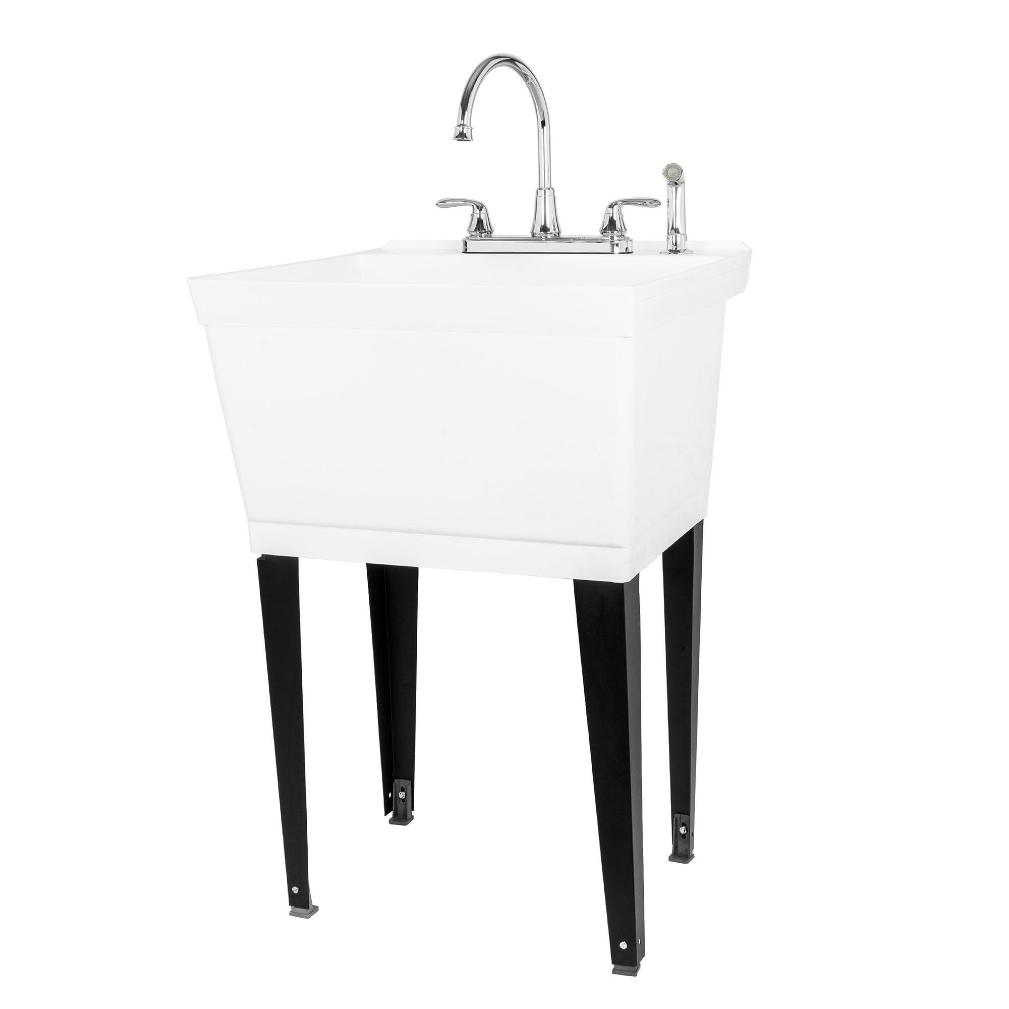 22.88 in. L x 23.5 in. W Free Standing Laundry Sink with Faucet