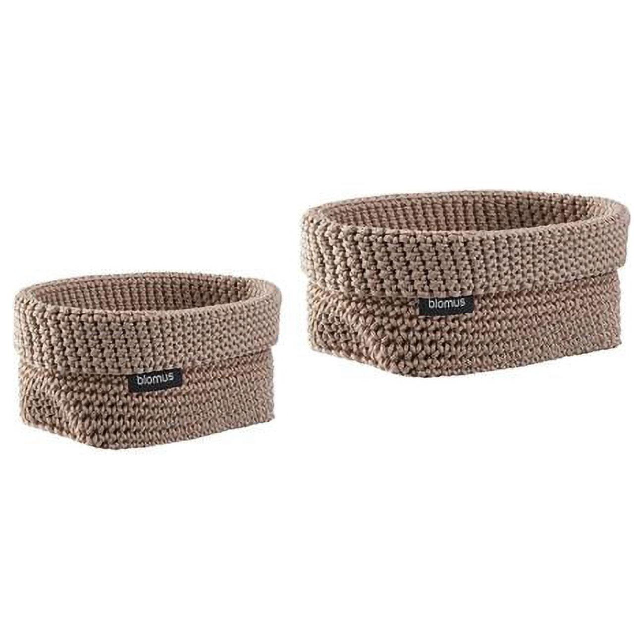 Bark Mauve Oval Fabric Crochet Storage Basket Set