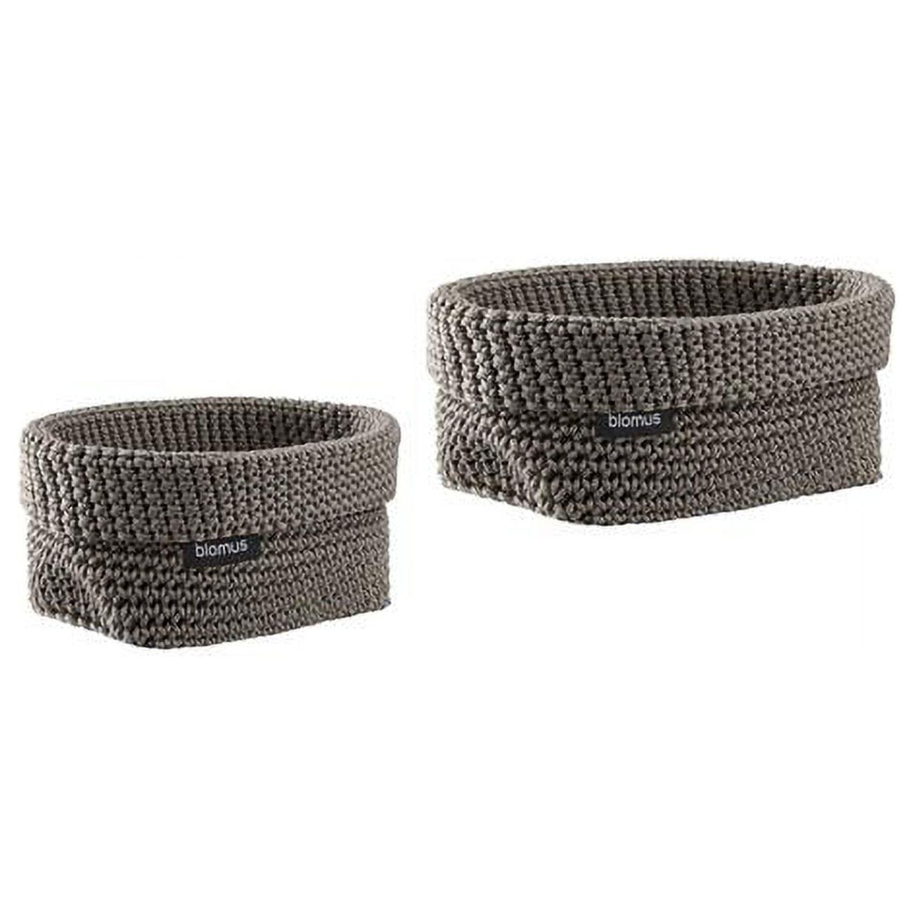 Elegant Tela 2-Piece Oval Crochet Storage Basket Set in Fungi