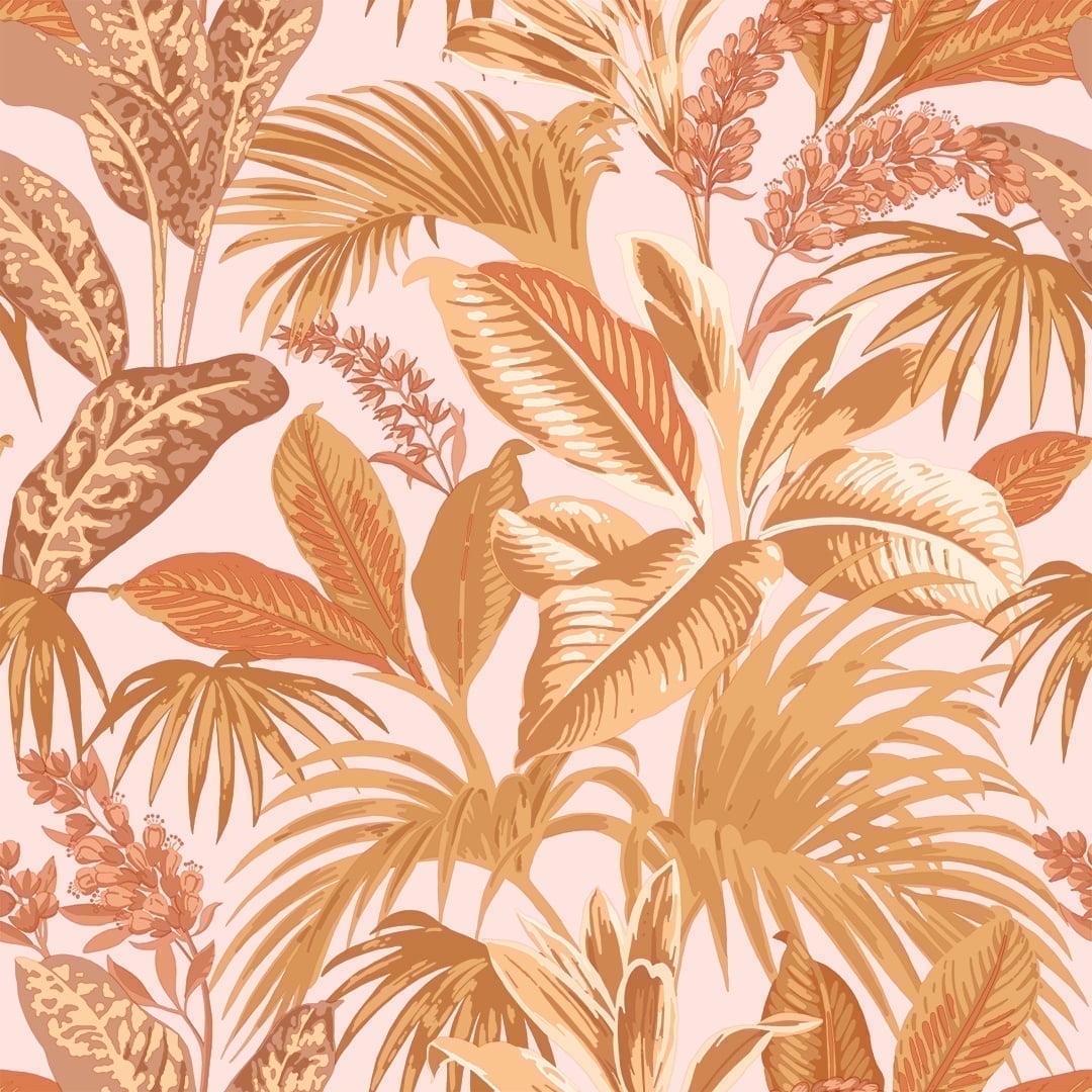 Tempaper & Co.® Havana Palm Removable Peel and Stick Wallpaper, Terracotta Sun, 28 sq. ft.: Vinyl Botanical Leaf Design