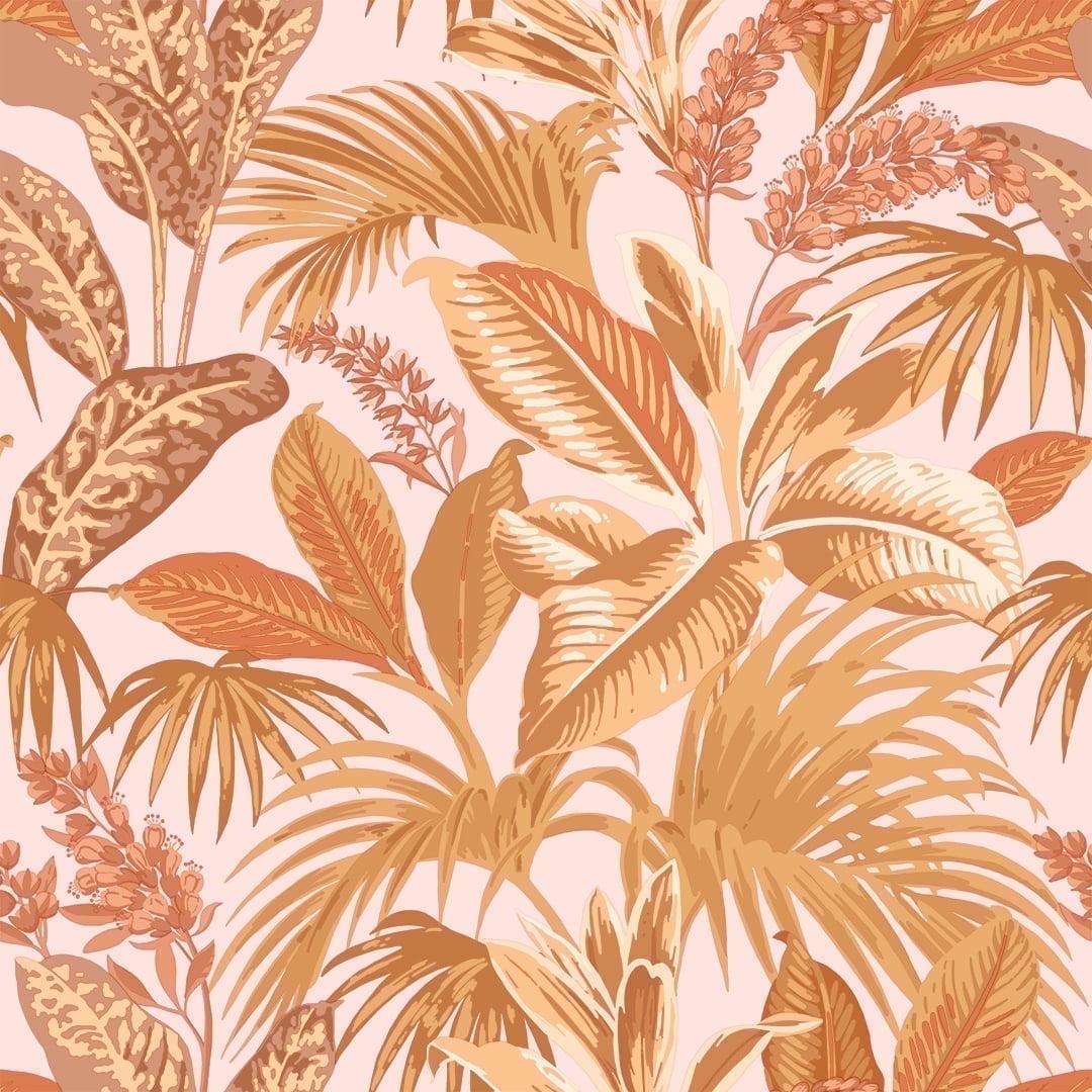 Tempaper & Co.® Havana Palm Removable Peel and Stick Wallpaper, Terracotta Sun, 28 sq. ft.: Vinyl Botanical Leaf Design