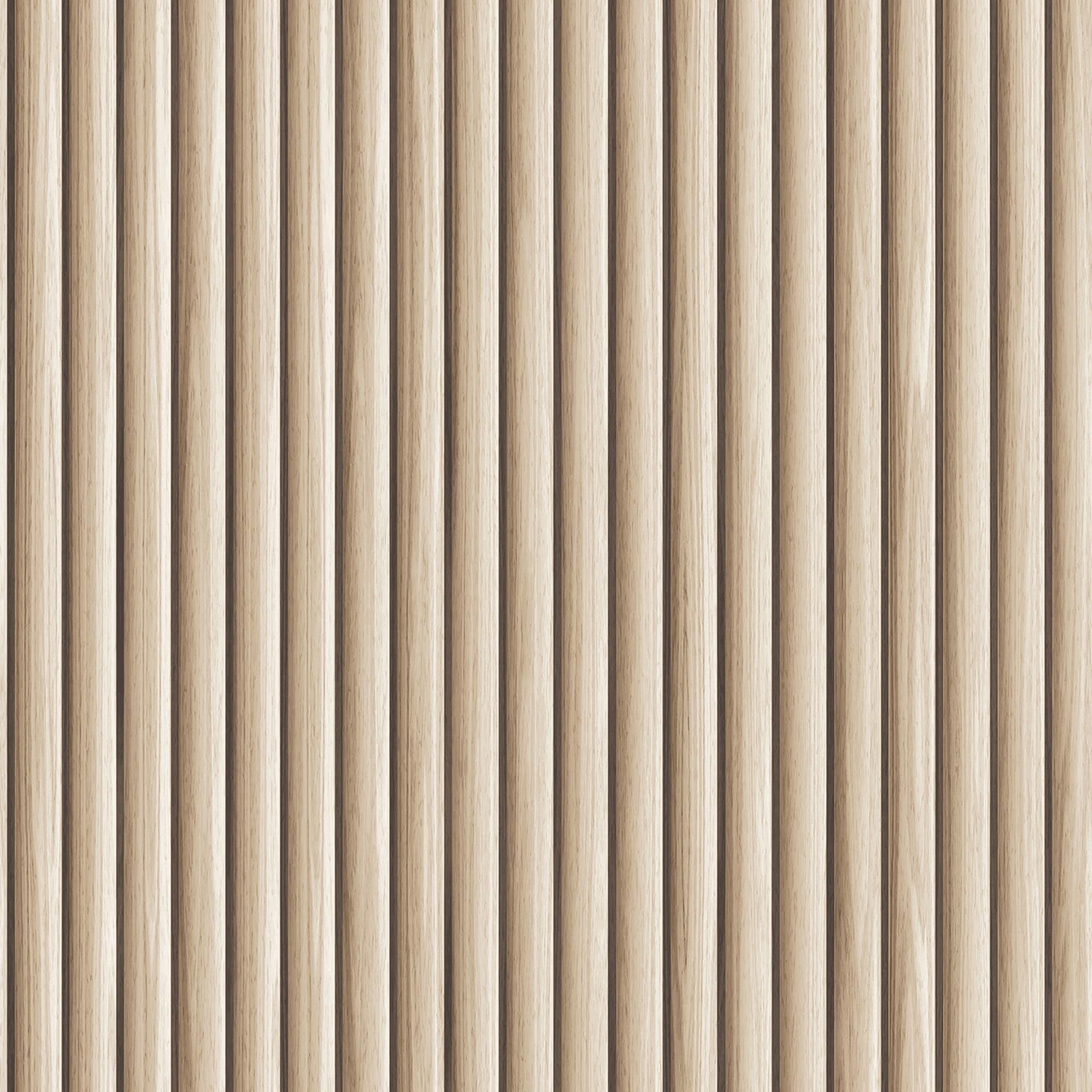 Tempaper Reeded Wood Blonde Peel and Stick Wallpaper, 20.5" x 16.5'