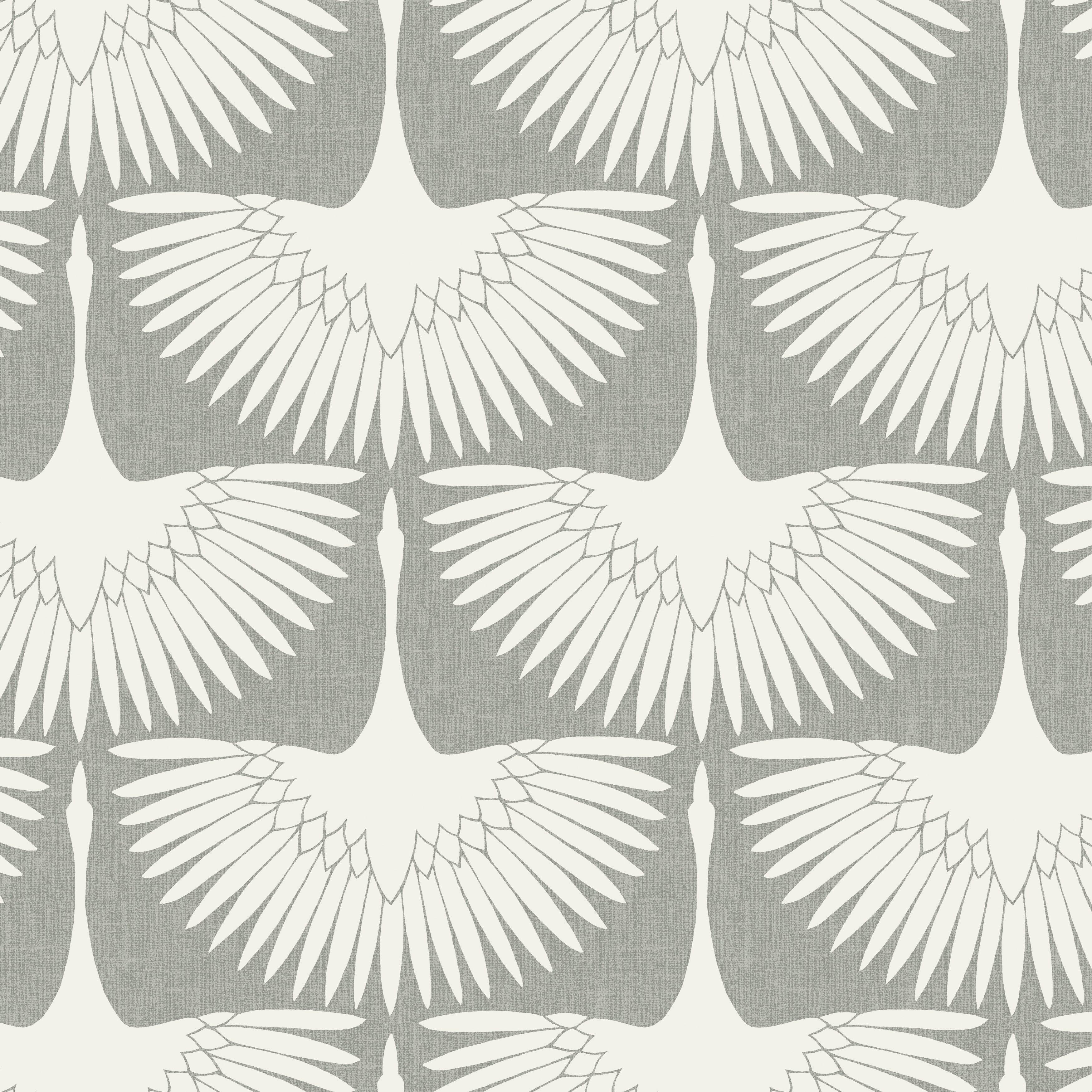 Tempaper x Genevieve Gorder Feather Flock Chalk Peel and Stick Wallpaper, 20.5" x 16.5'