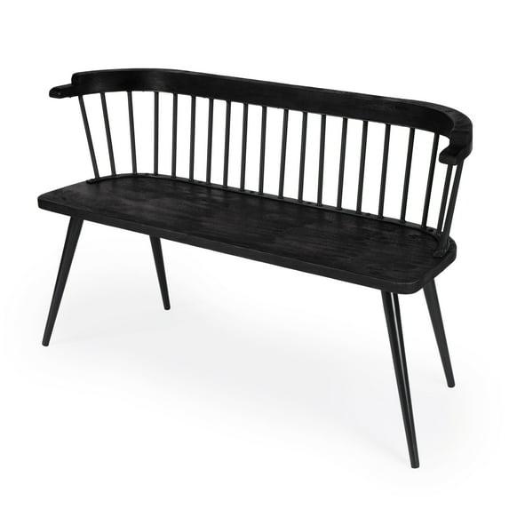 Butler Tempe Wood And Iron Spindle Back Bench - Black