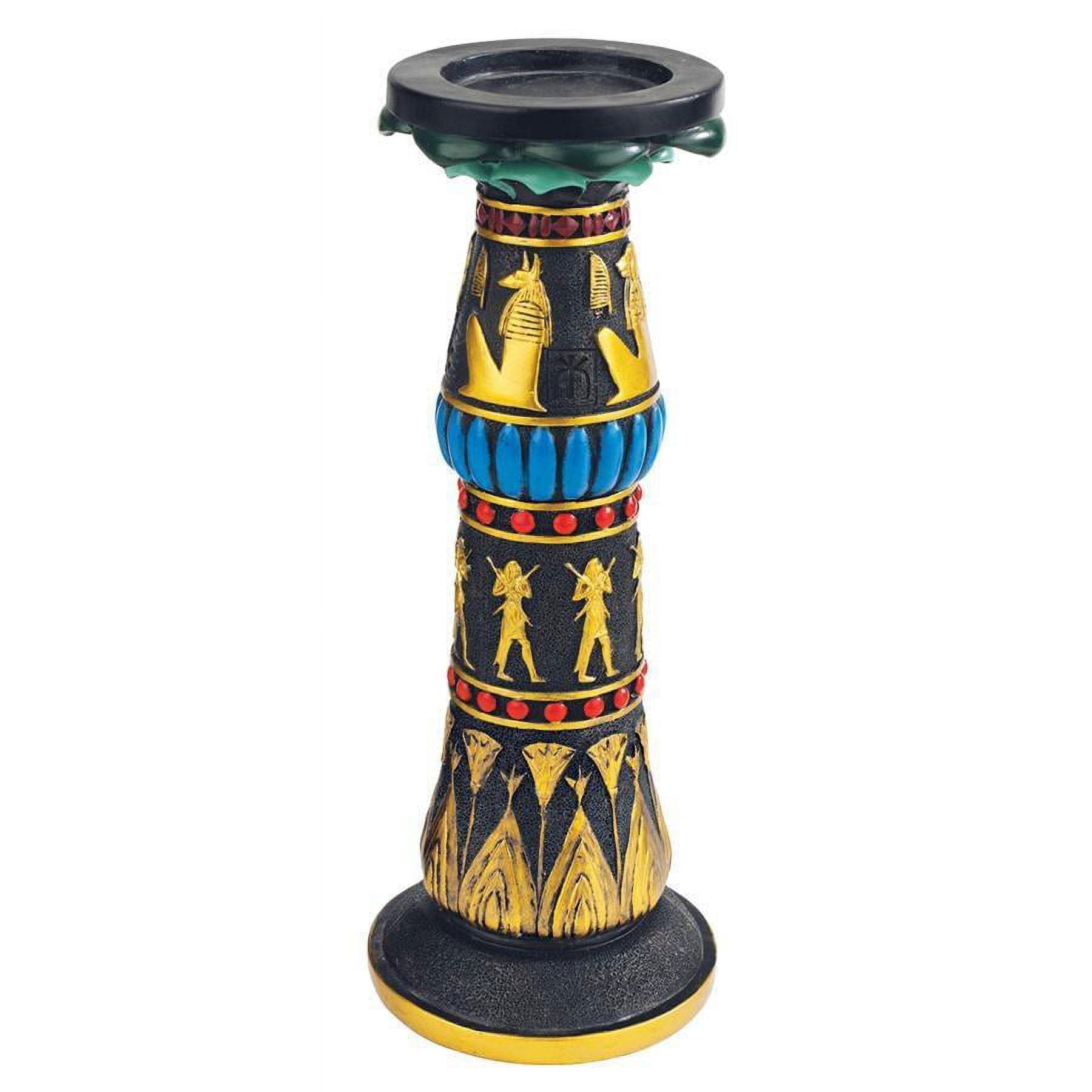 Luxor Temple Rameses 9'' Black and Gold Egyptian Candlestick