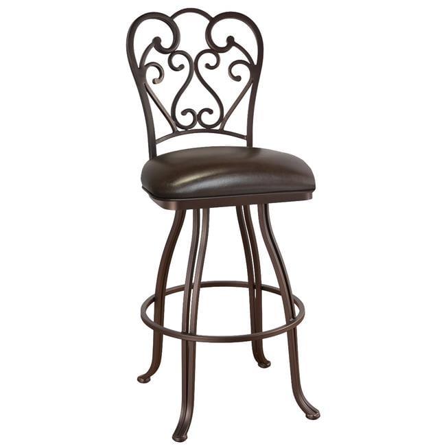 Valencia 26" Dark Brown Swivel Counterstool with Metal Frame