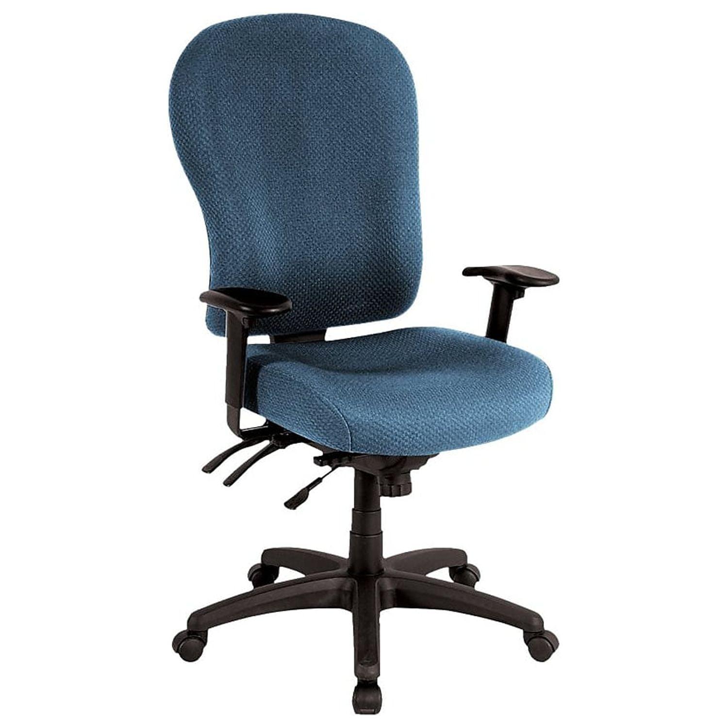 Navy High Back Fabric Swivel Task Chair with Adjustable Arms