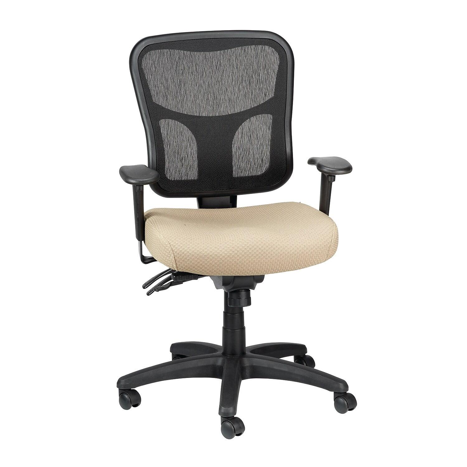 ErgoComfort Mesh Mid-Back Adjustable Task Chair in Beige