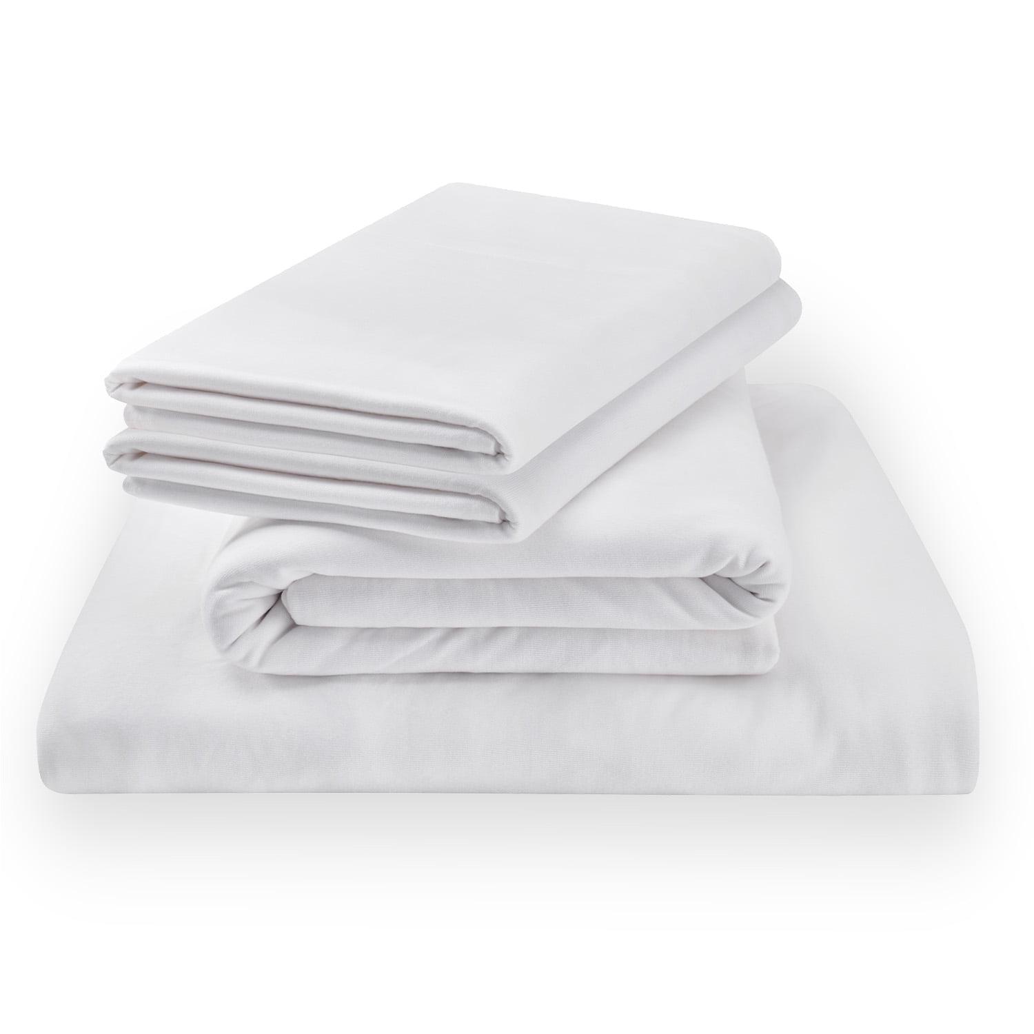 White Bamboo Jersey King Sheet Set