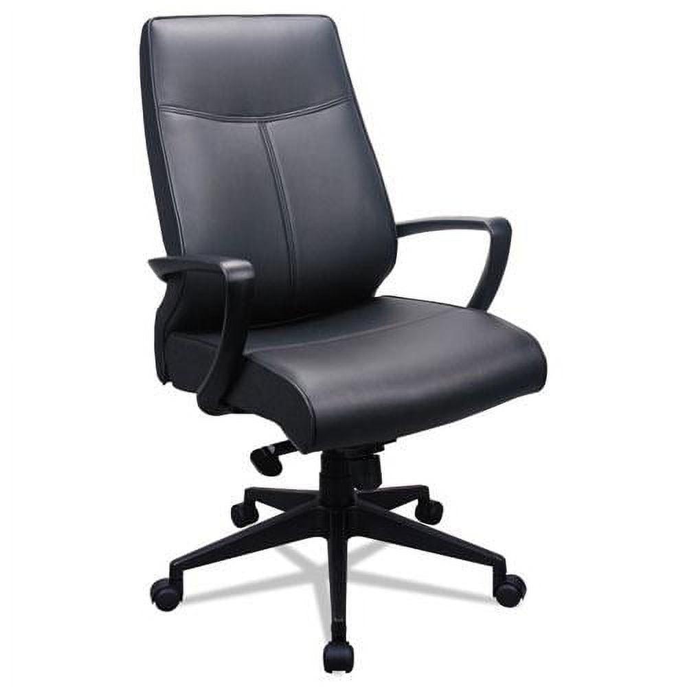 ErgoComfort High-Back Swivel Task Chair in Black Leather