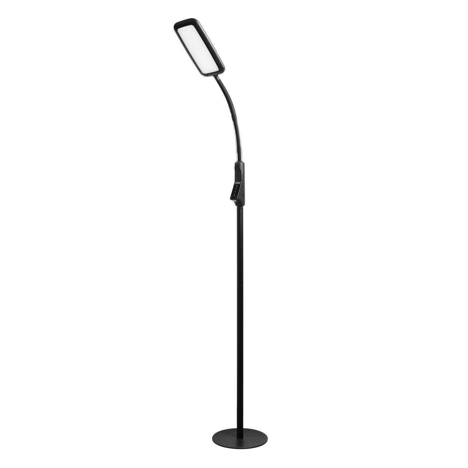 ArcFlex Matte Black Adjustable LED Floor Lamp with Touch Control