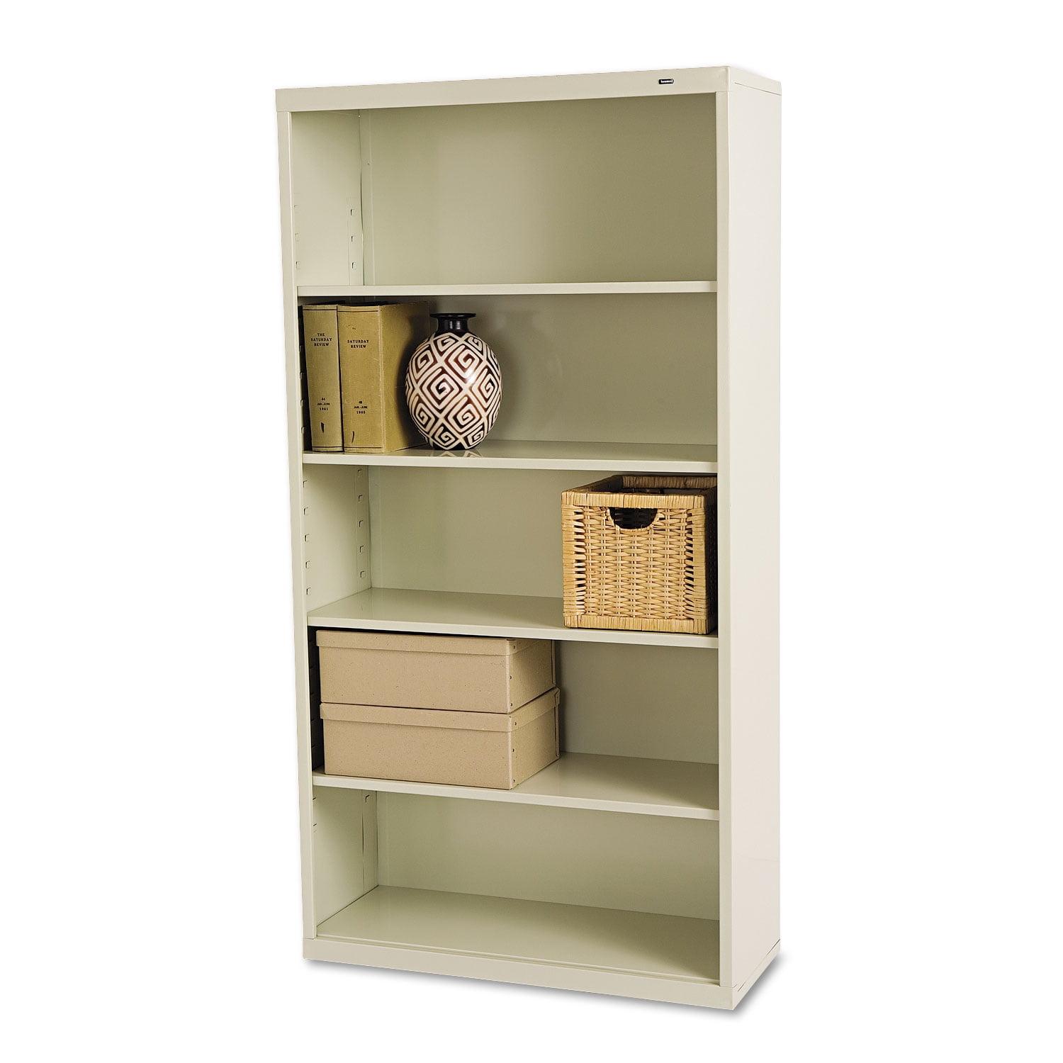 Adjustable Putty Metal Five-Shelf Bookcase 66"