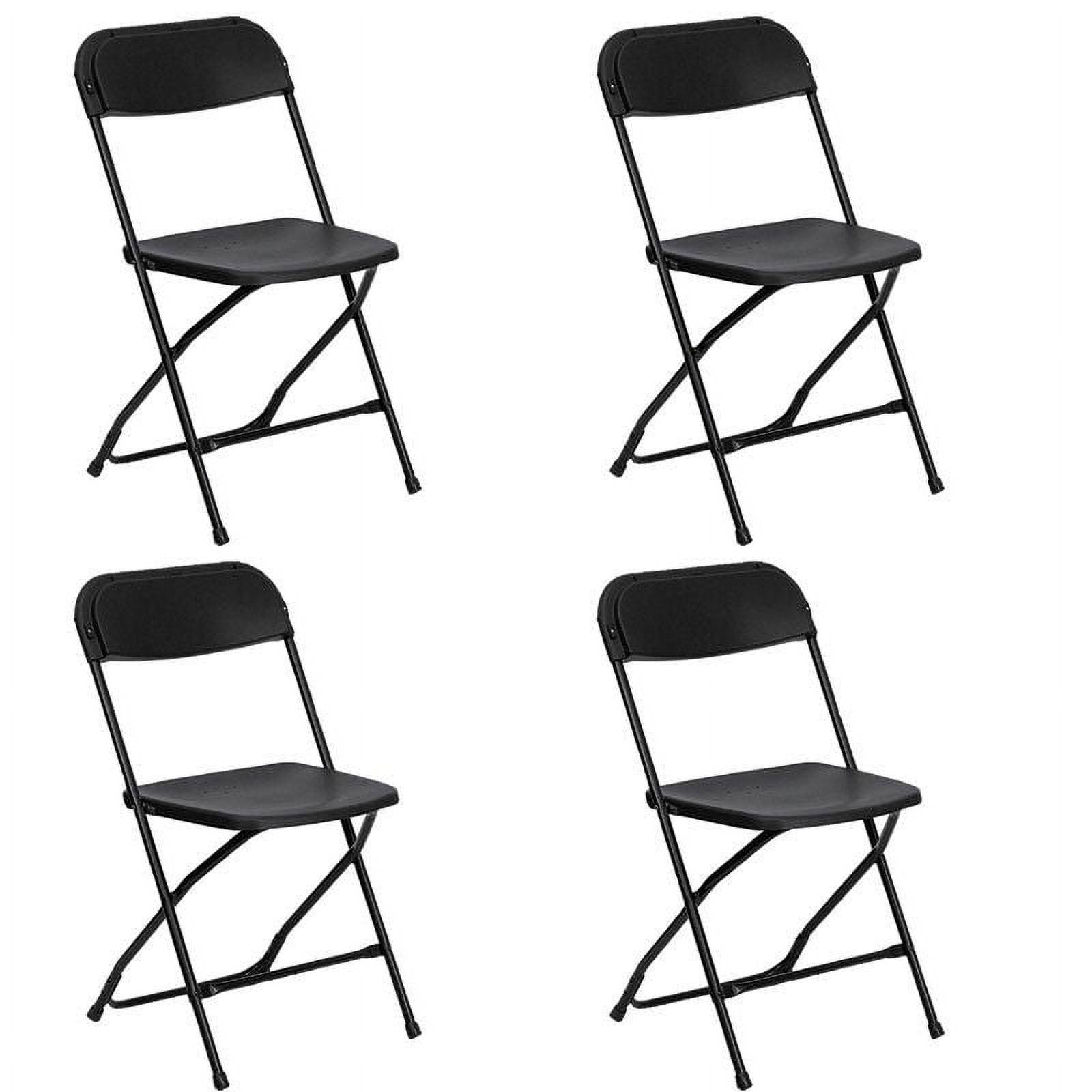 Ktaxon 4 Pack Indoor Outdoor Events Seats, Portable Stackable, Plastic Folding Chairs for Party, Black